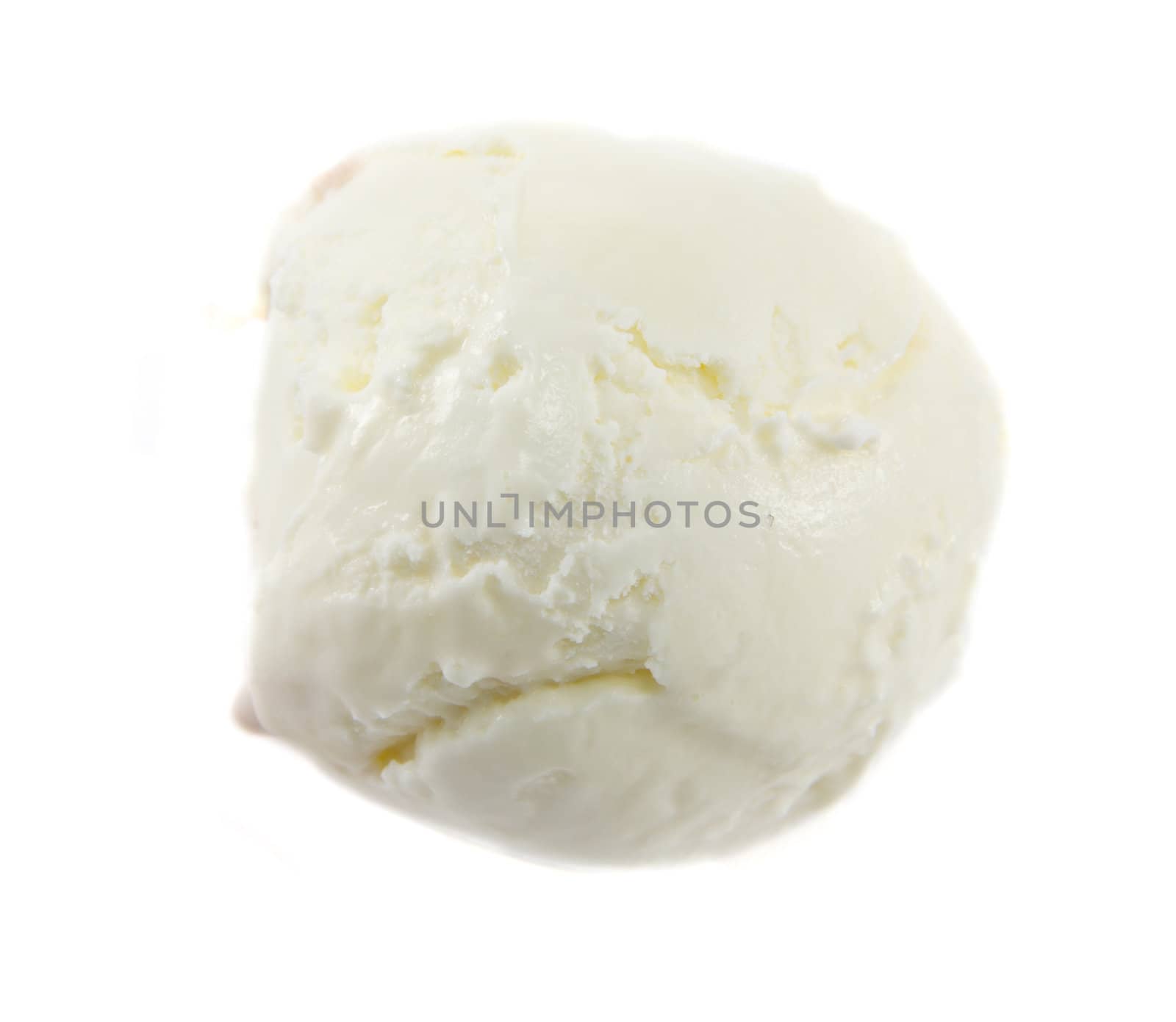 Picture of a a cold vanilla icecream ball