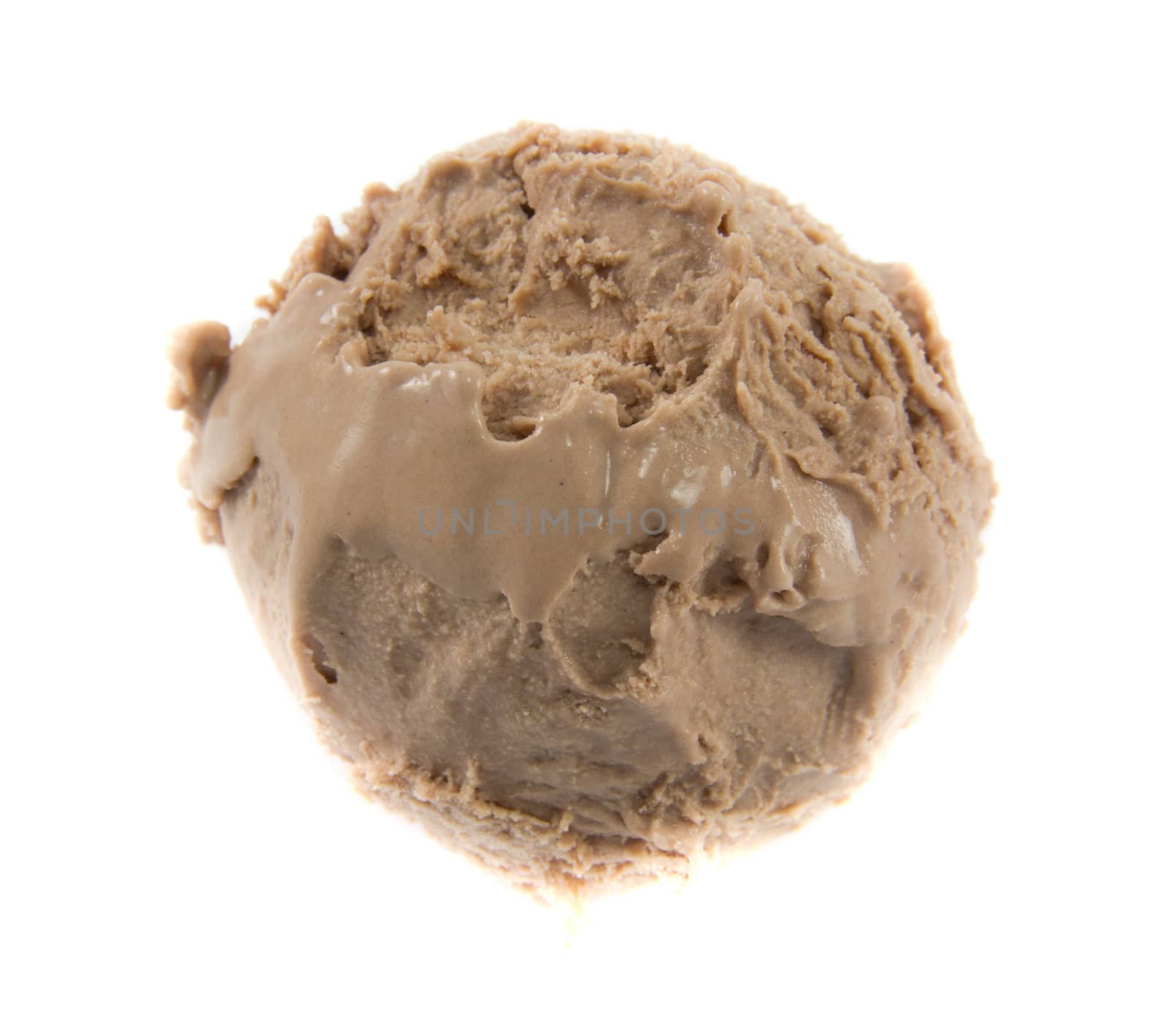 Picture of a a cold chocolate icecream ball