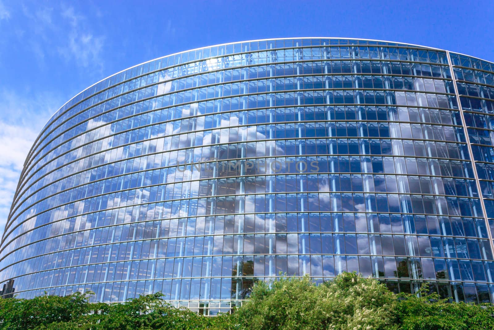 European parliament building in Strasbourg, view from the river