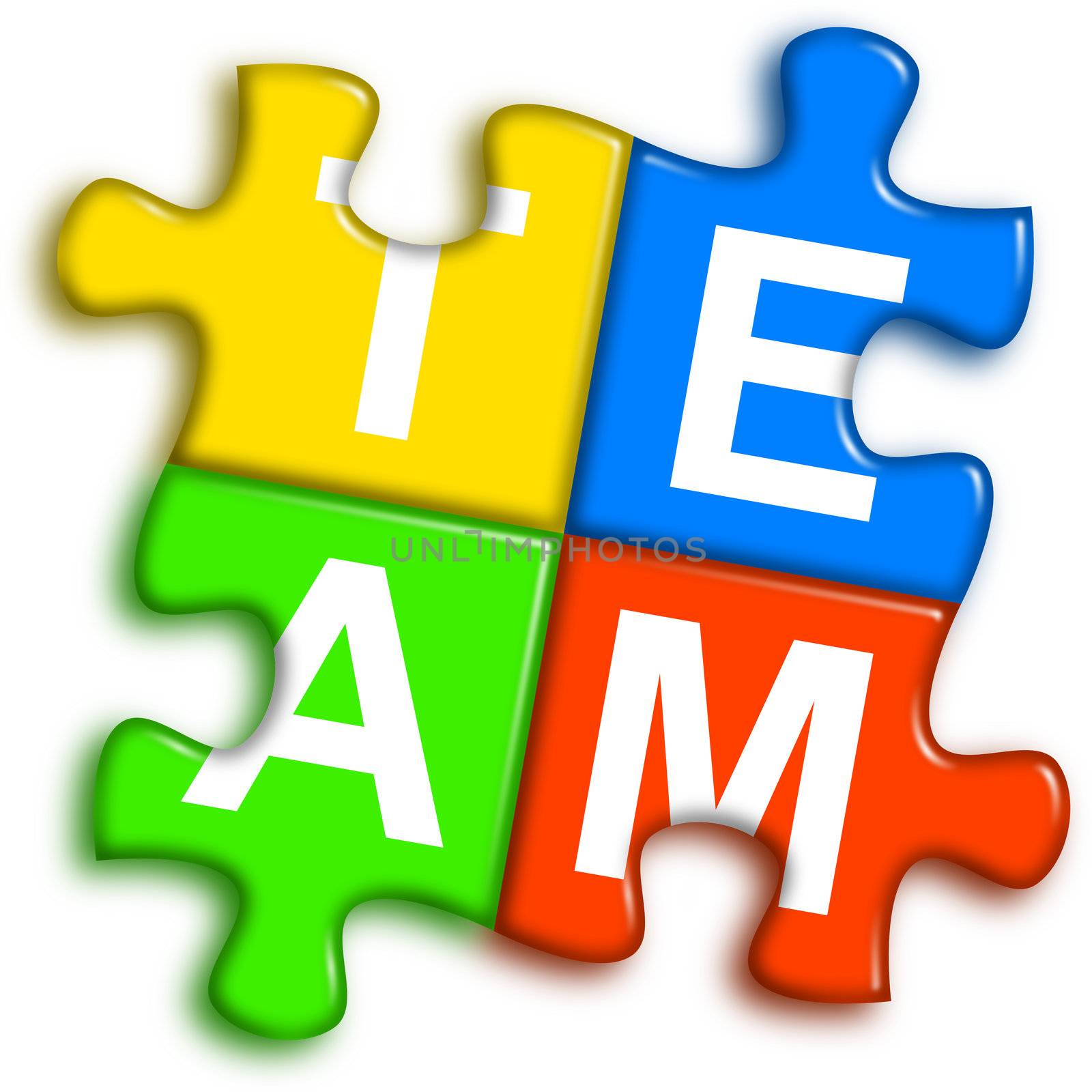 Combined multi-color puzzle - team concept by make