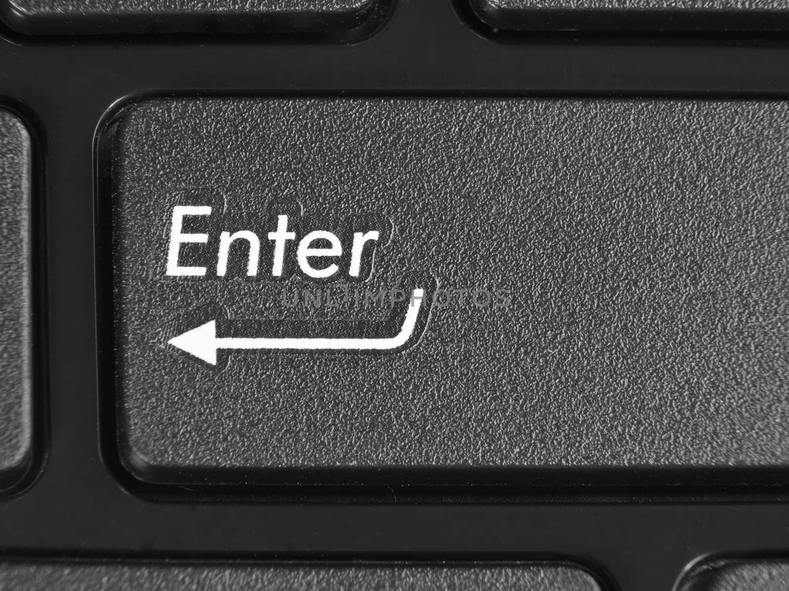 Macro photo of a key of input, enter on the laptop