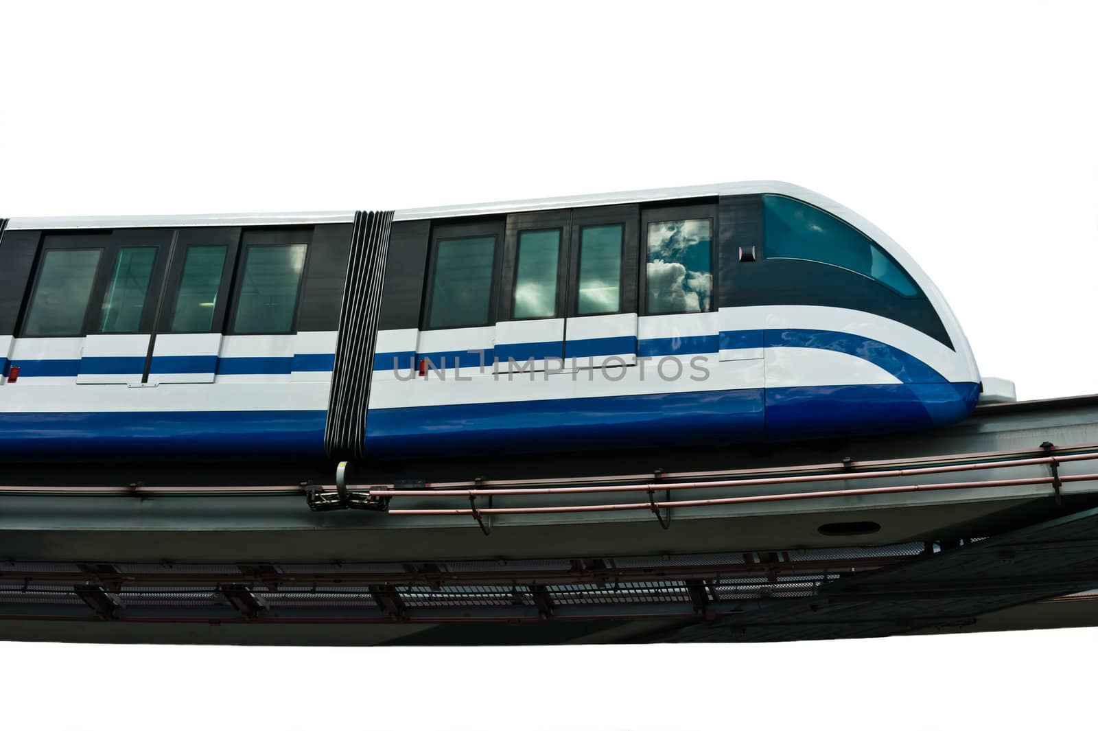 Monorail train isolated on white background