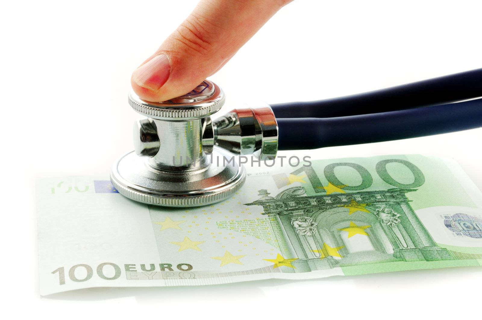One hundred euro evaluated by stethoscope and finger