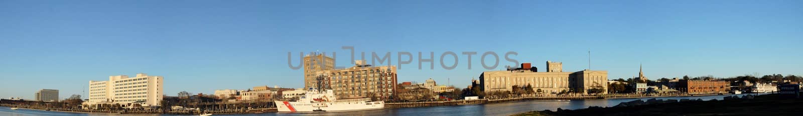 A view of Wilmington North Carolina from across the Cape Fear River