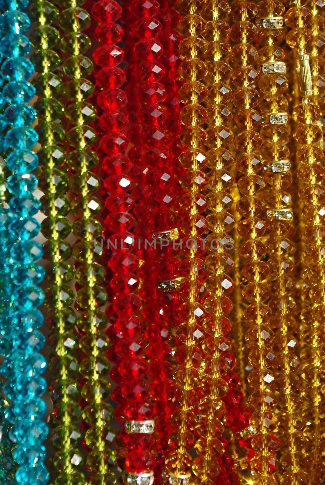 Texture from the different semi precious stone beads