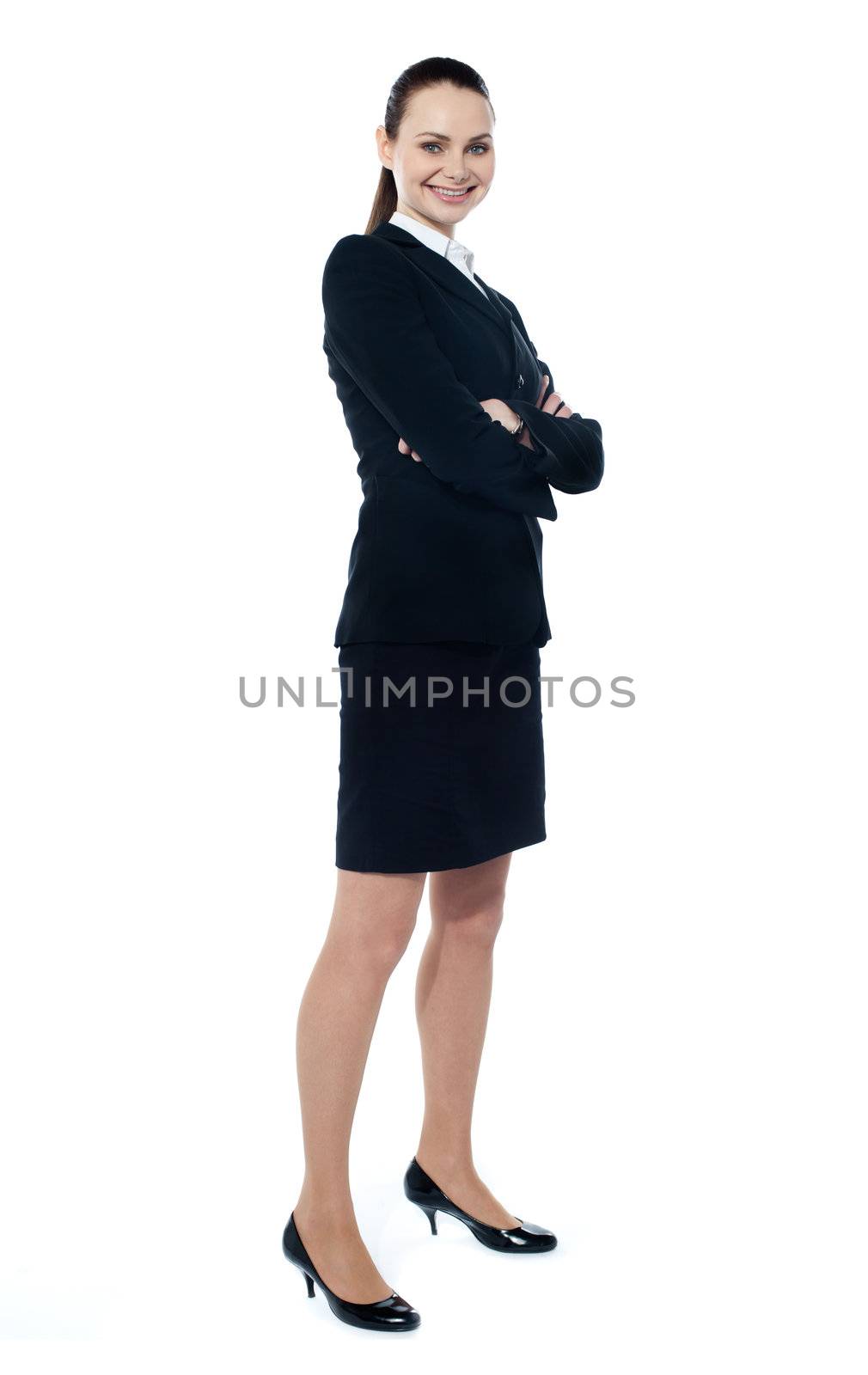 Confident ceo posing in style isolated over white