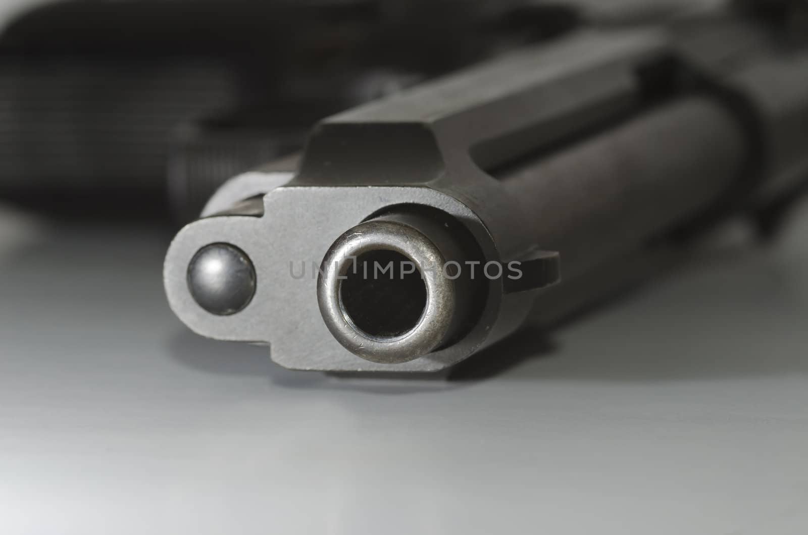 closeup of a gun barrel