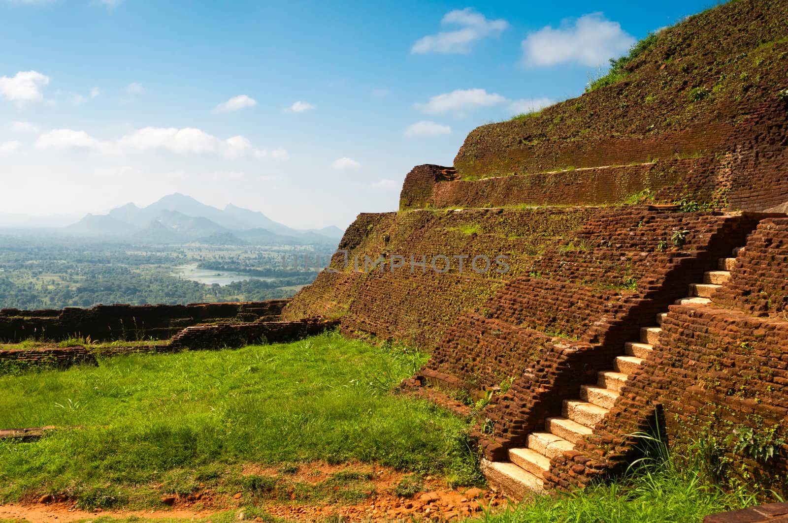 Ancient fortress and palace on high Lion's rock , Sigiriya