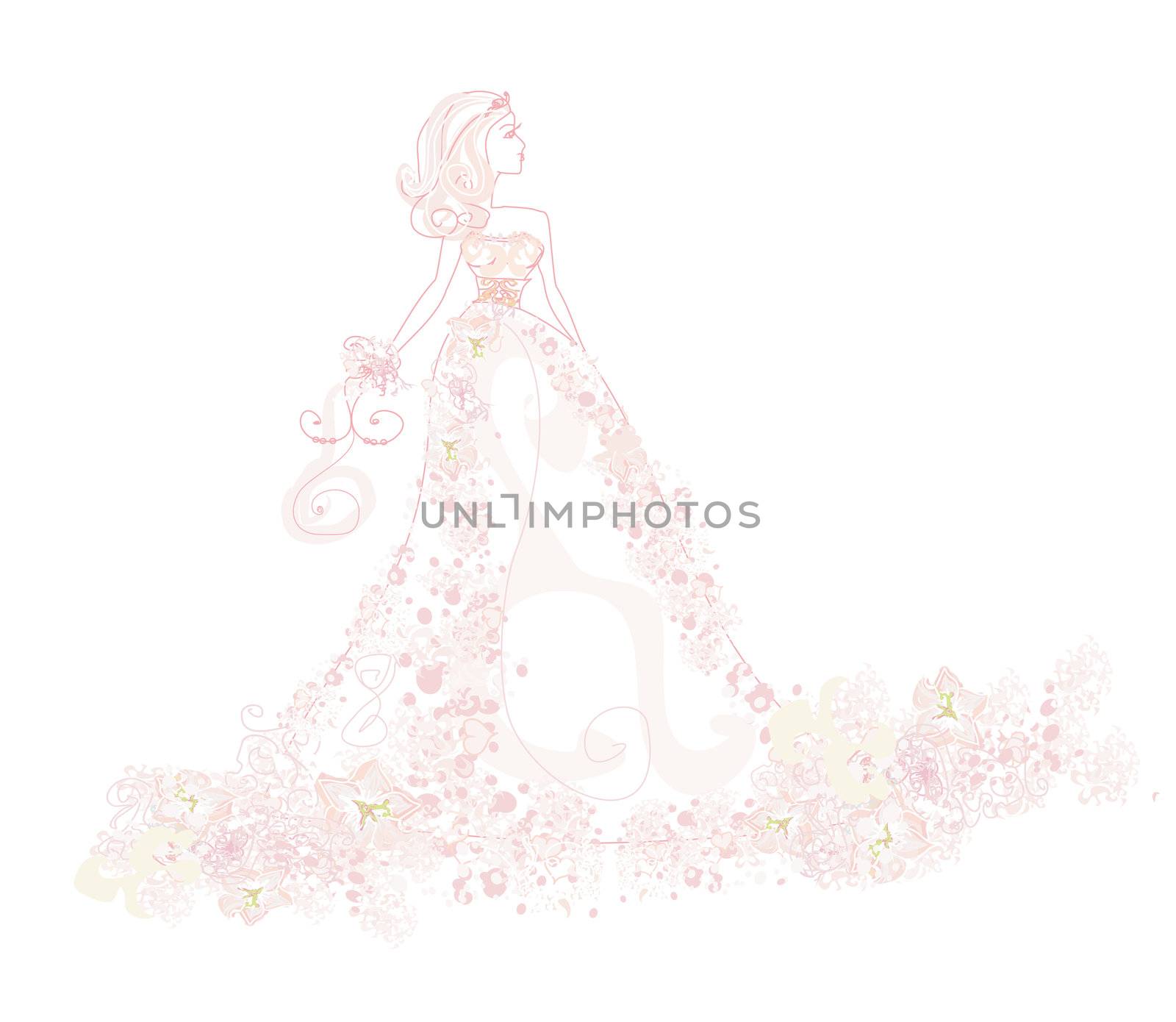 Abstract Beautiful floral bride