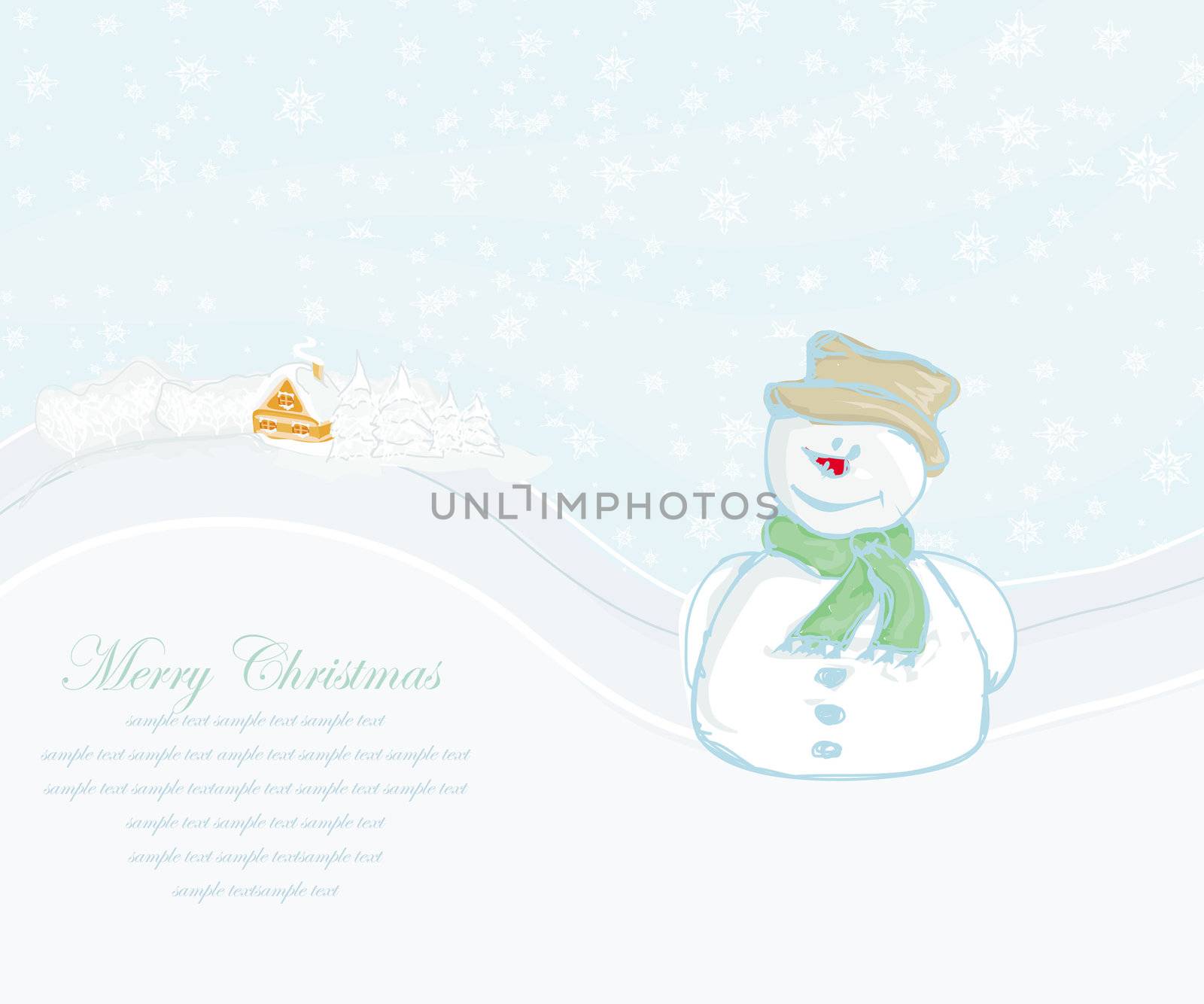 Happy snowman card