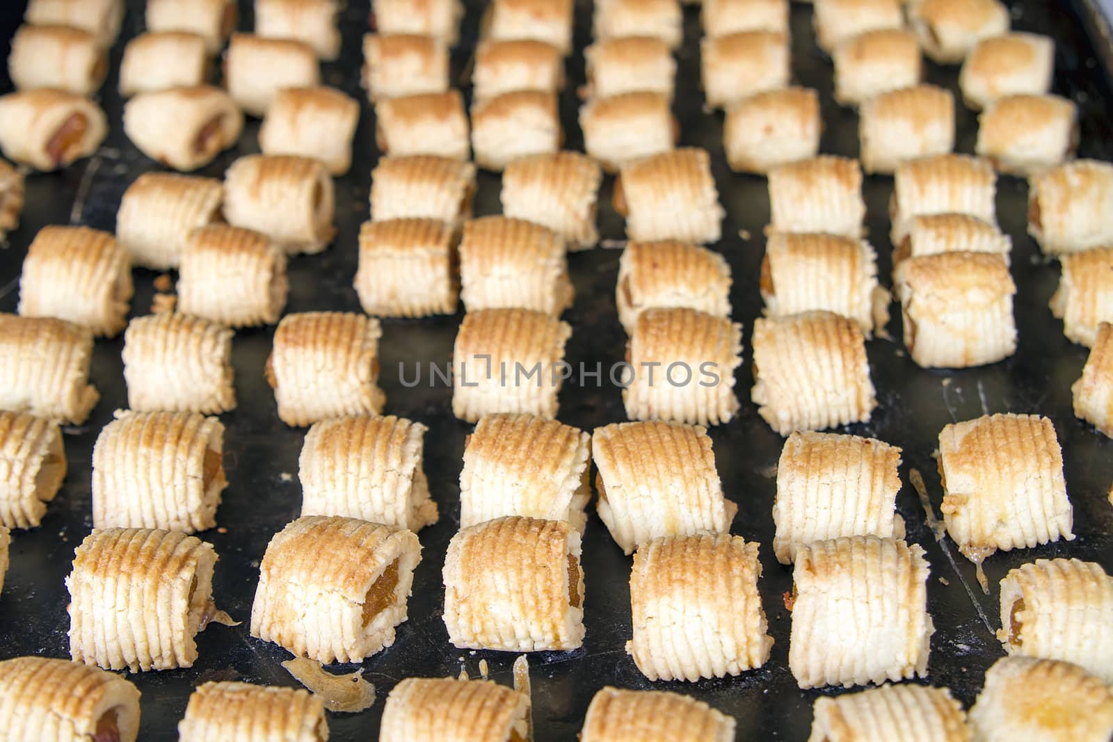 Tray of Pineapple Tarts Pastry Malaysian Dessert Snacks Closeup