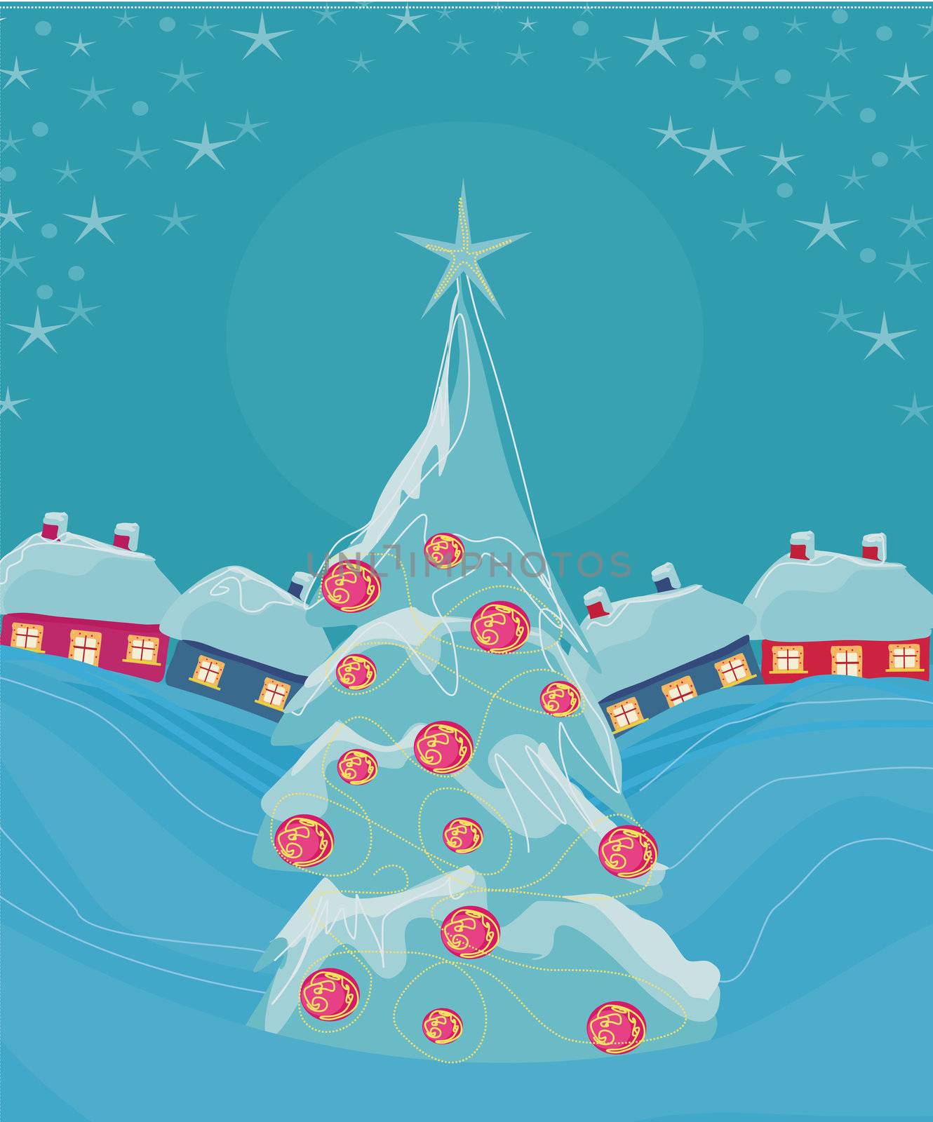 Christmas night in the village
