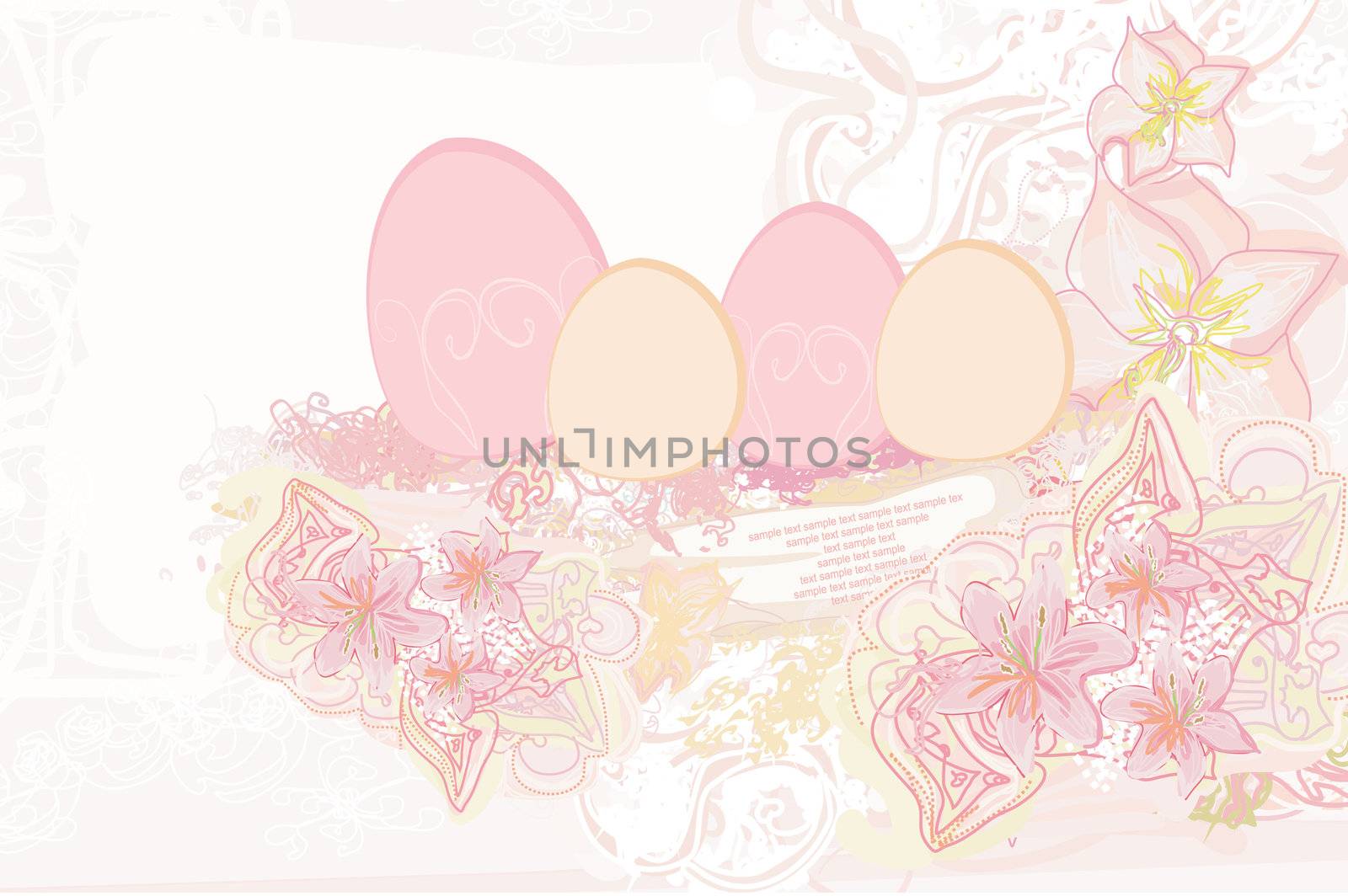 Easter Egg On Grunge Background