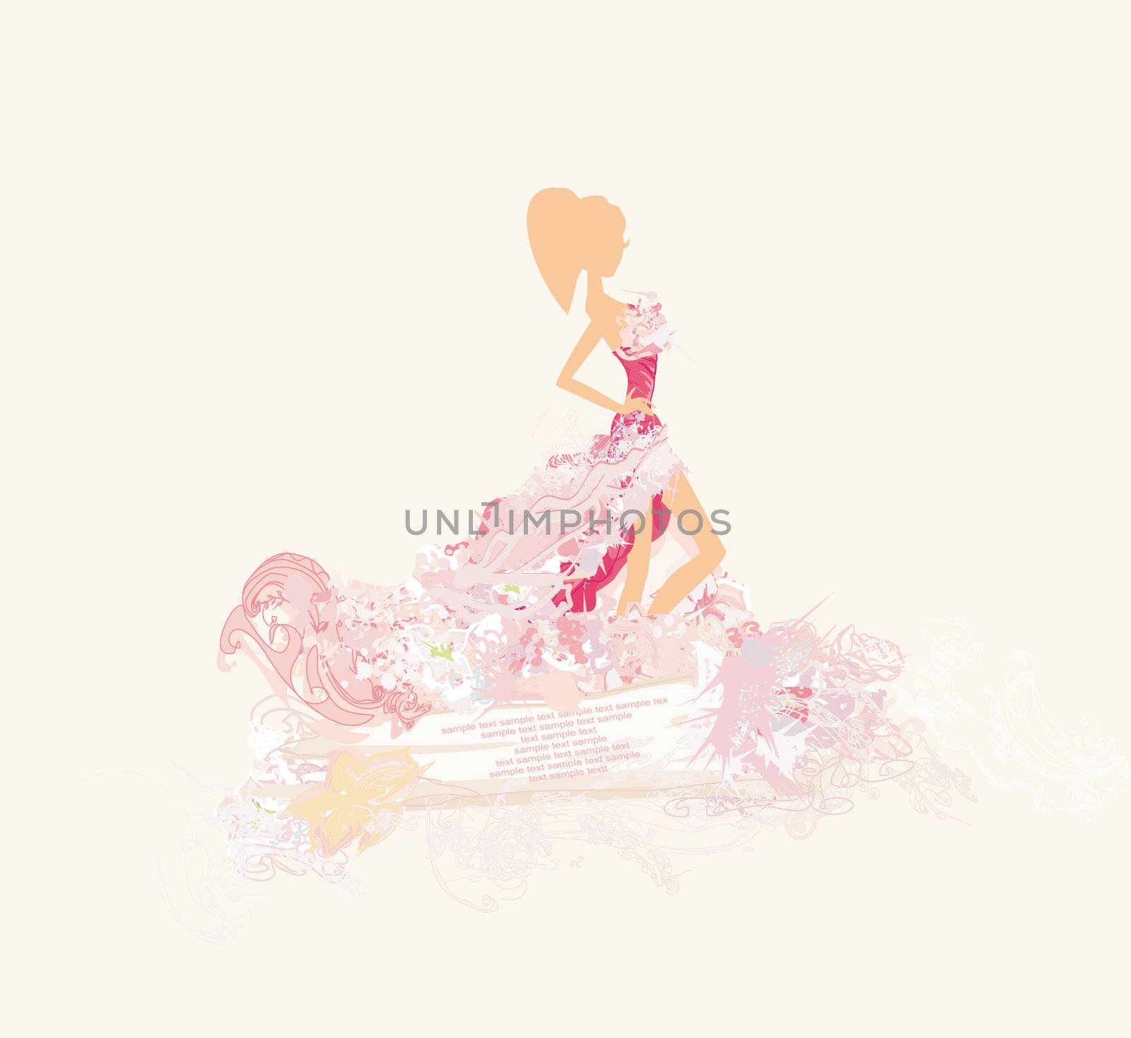 Abstract Beautiful floral Woman