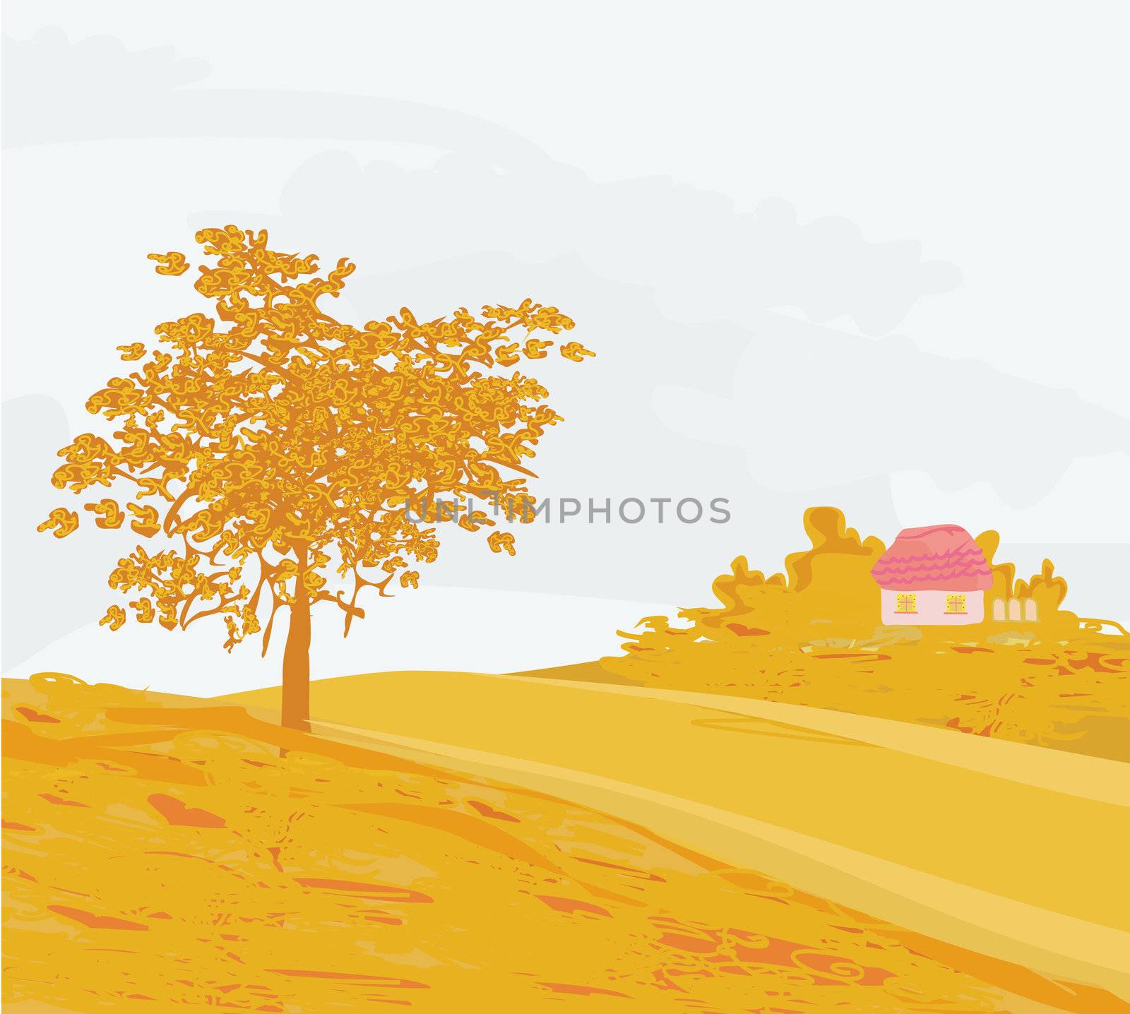 Beautiful vector autumn landscape