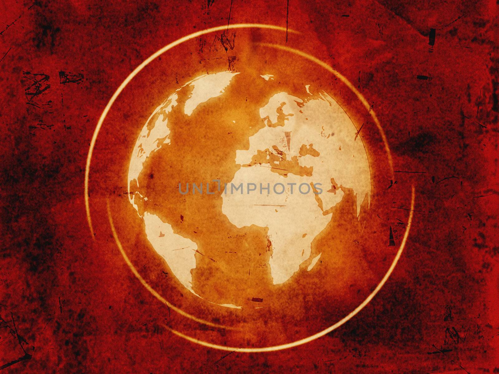 world globe over vintage background by marinini