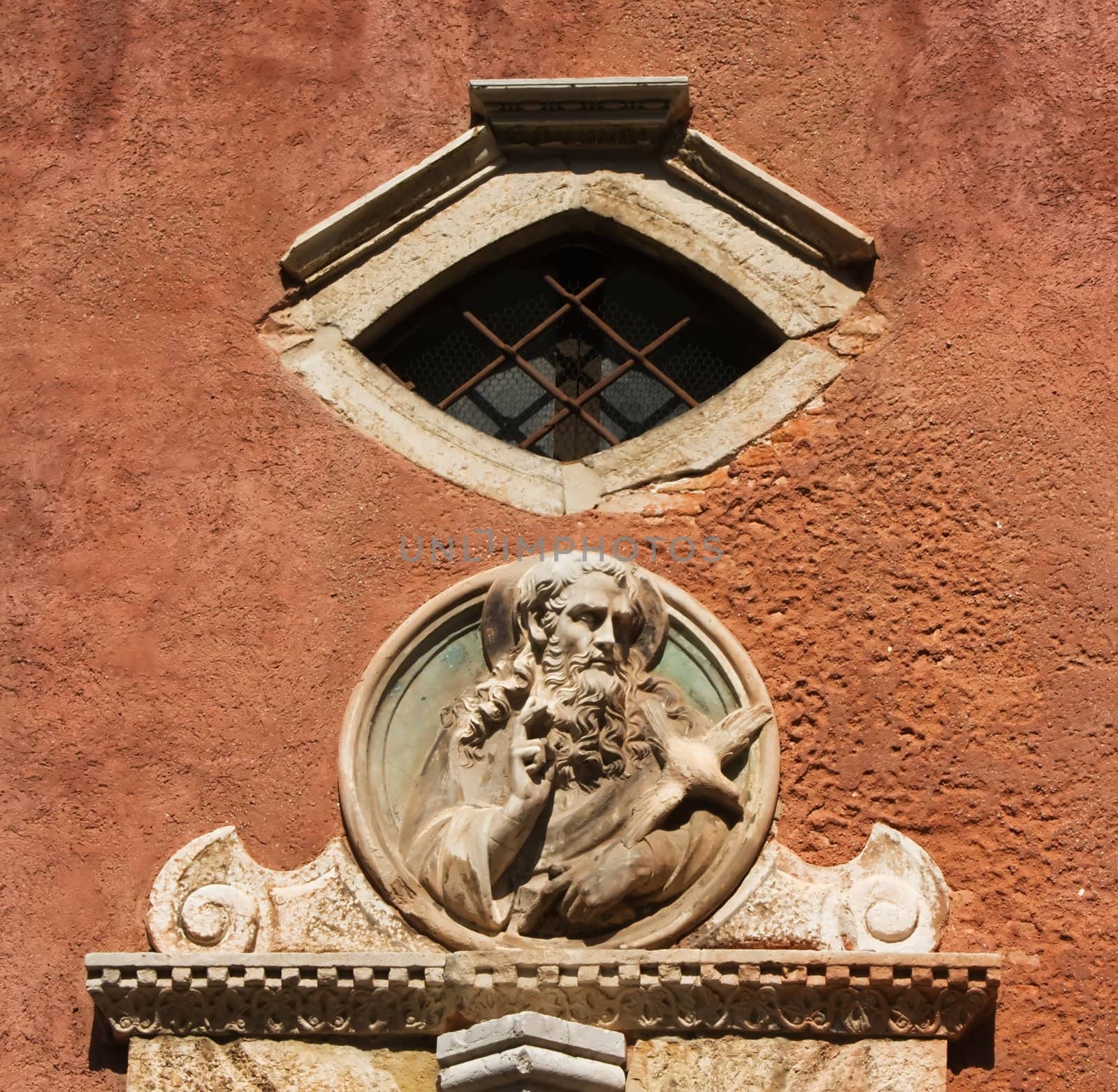 Bas relief of John the Baptist above the Venetian church