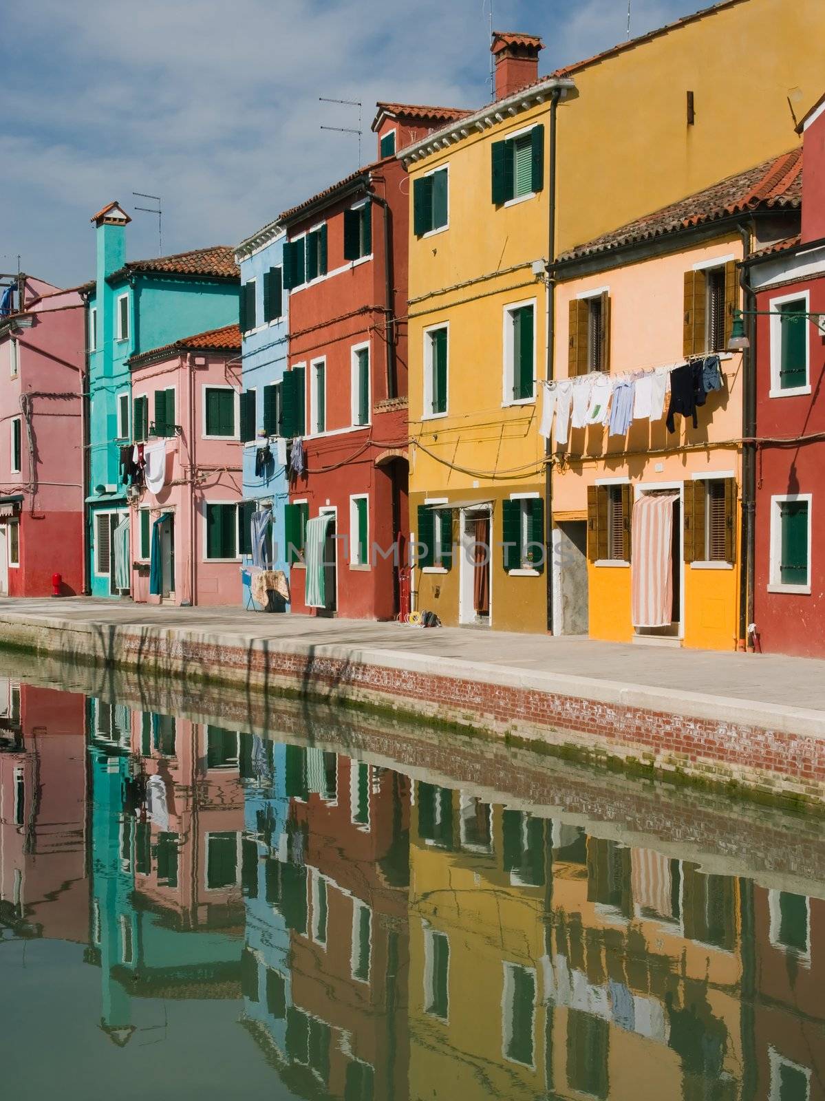 Colorful houses on the island of Burano near Venice