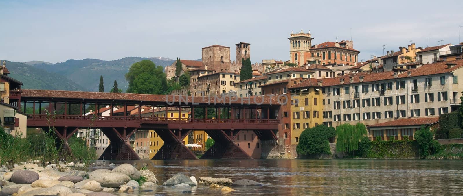 View of the Italian city Bassano del Grappa