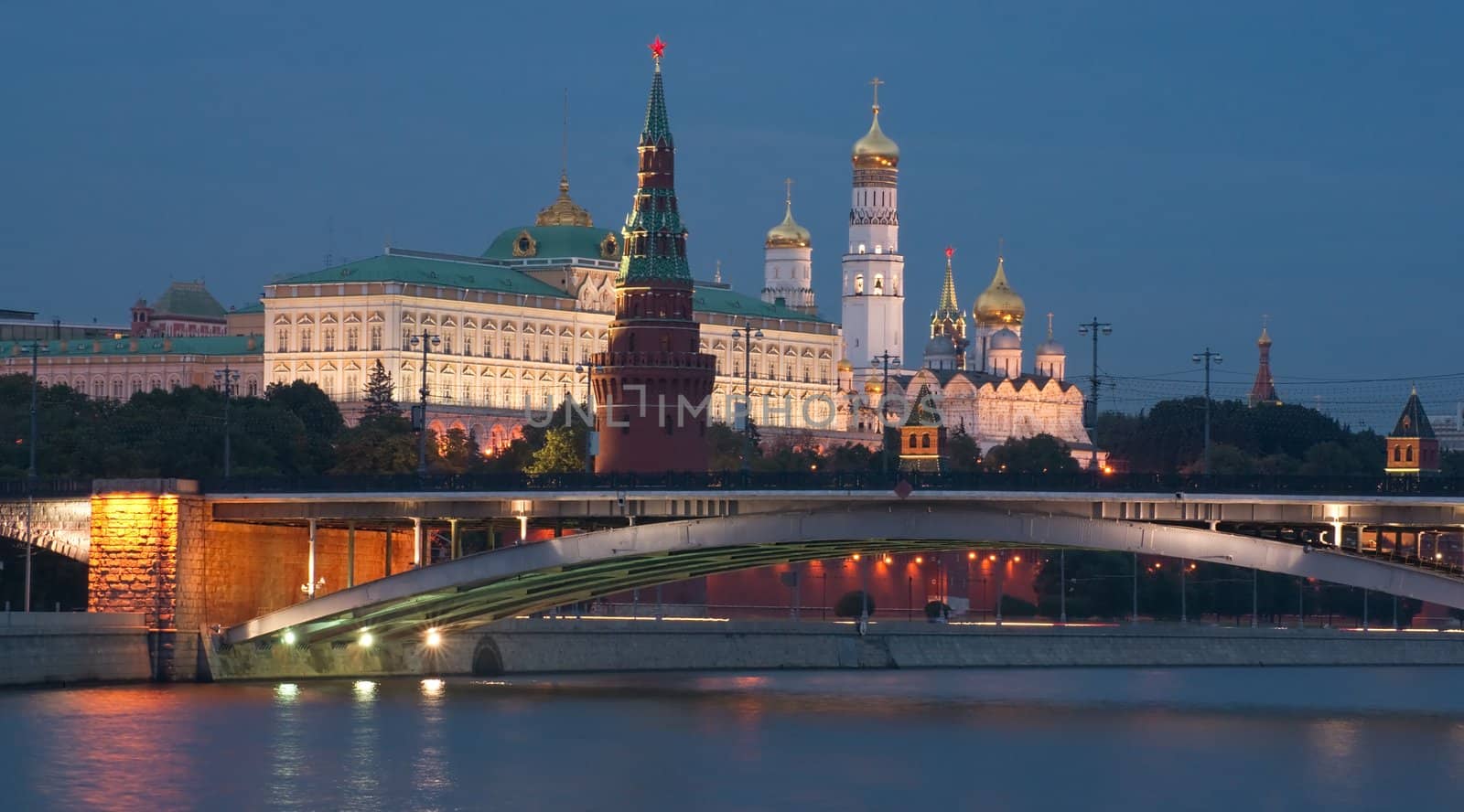 View of Moscow Kremlin in the evening