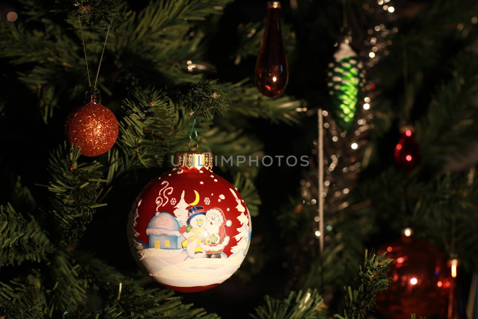 ball on the holiday the New Year tree