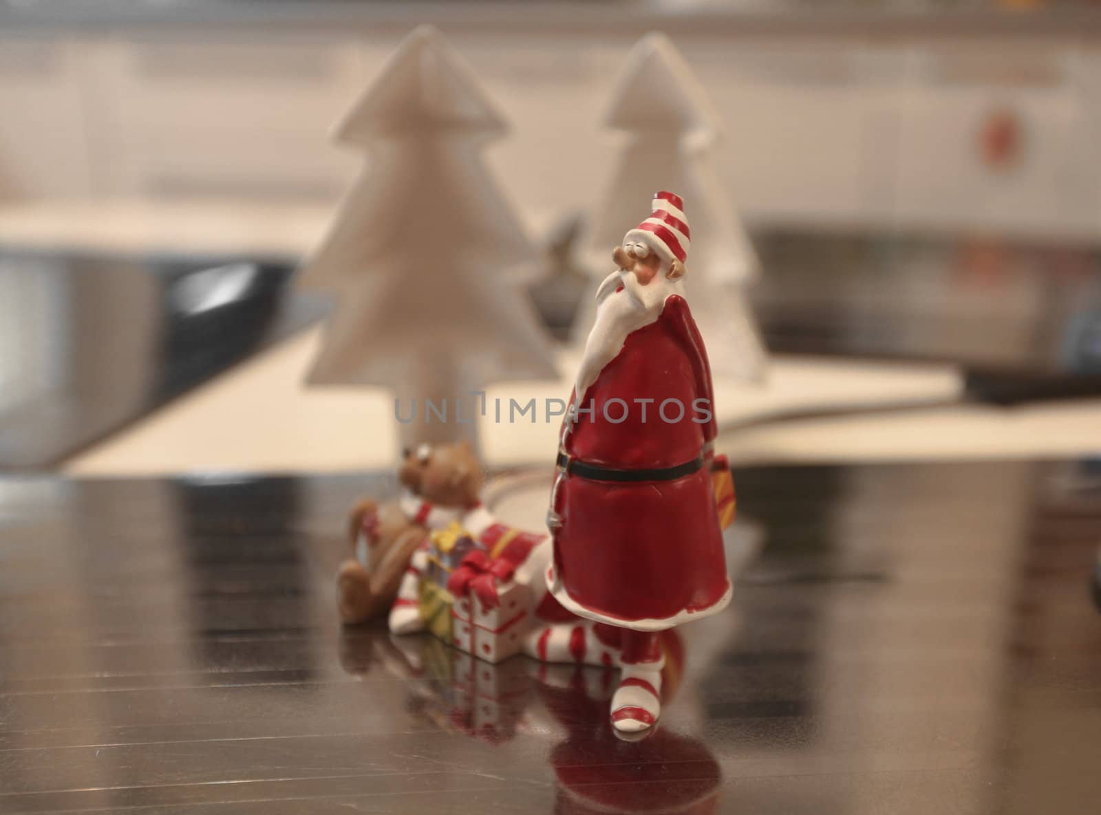 figure of Santa Claus at the holiday table