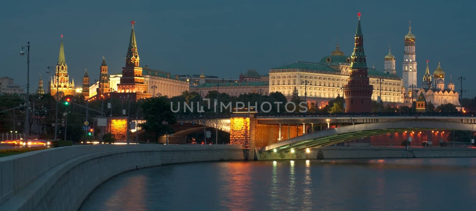 View of Moscow Kremlin in the evening