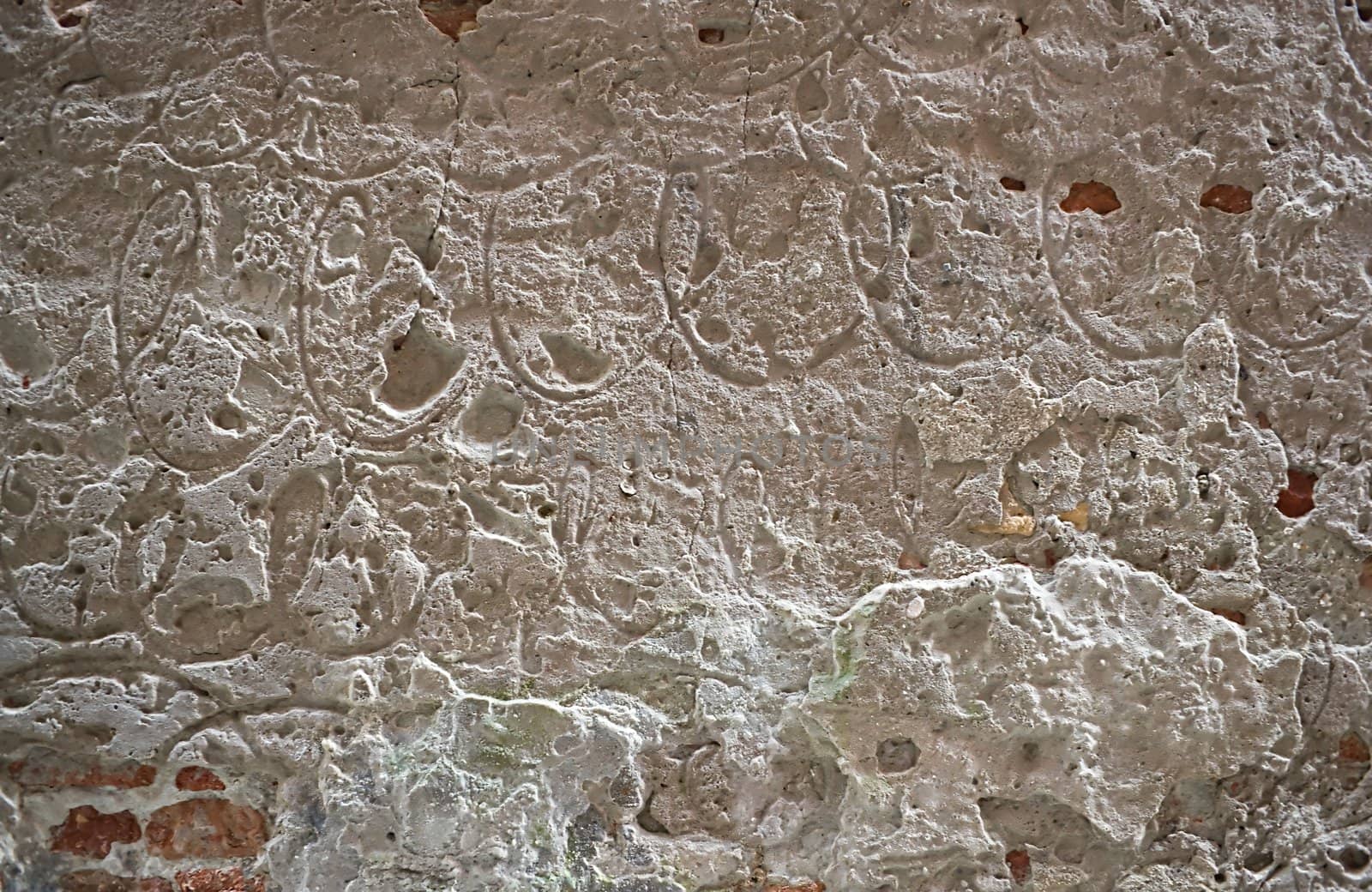 Stucco wall in a historic building in Venice