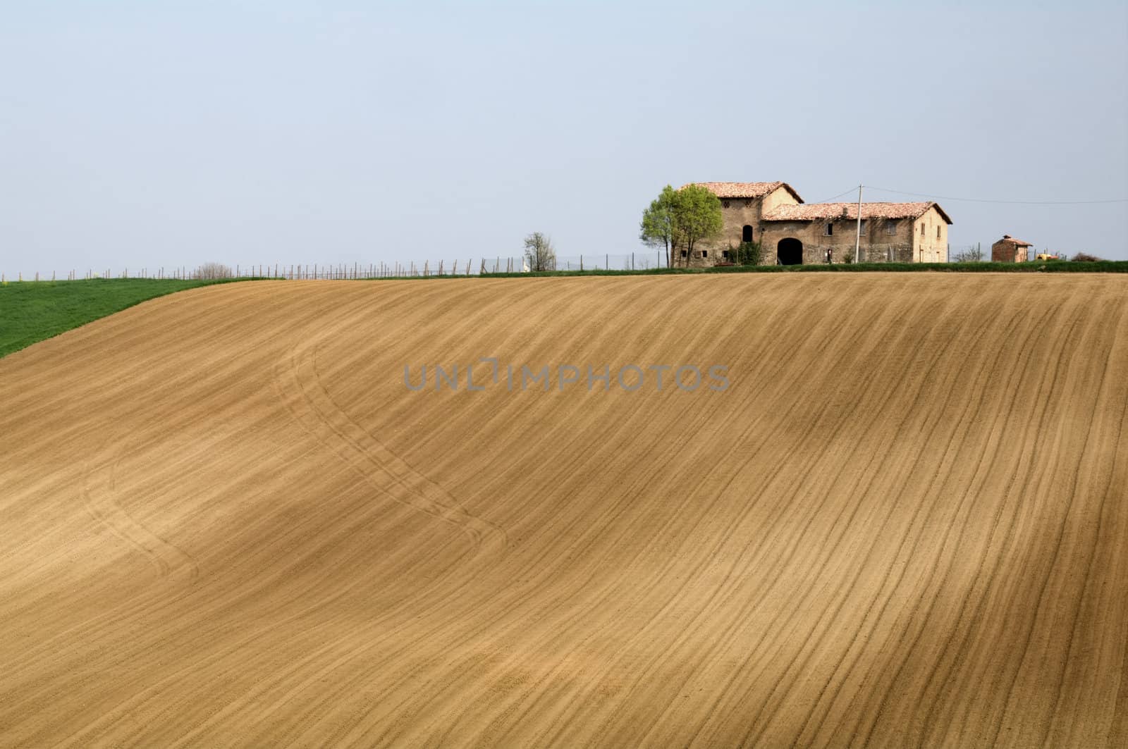 House on the hill a spring day close to Castelvetro, Italy