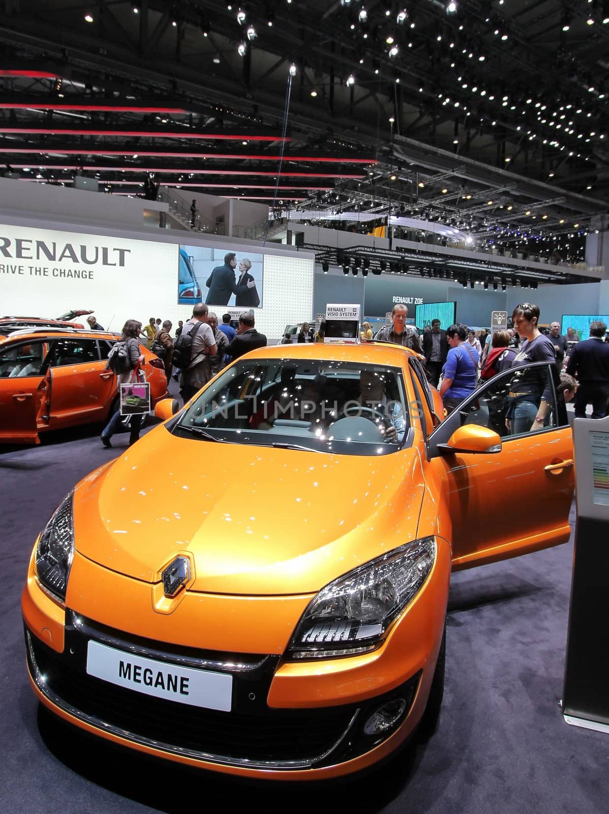 GENEVA - MARCH 16 : the Renault Megane on display at the 82nd International Motor Show Palexpo - Geneva on March 16; 2012 in Geneva, Switzerland.