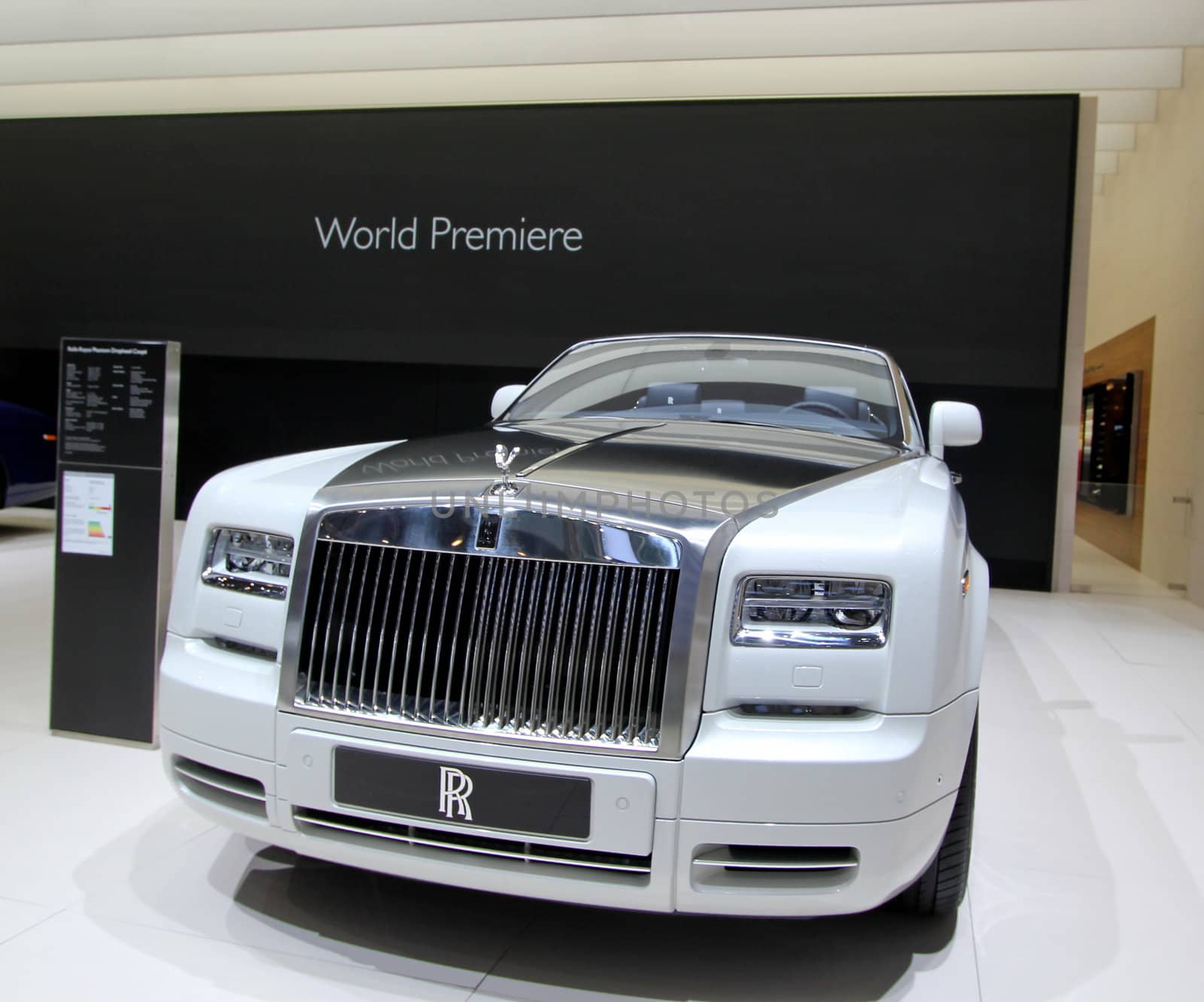 GENEVA - MARCH 16 : the Rolls Royce Phantom serie 2 on display at the 82nd International Motor Show Palexpo - Geneva on March 16; 2012 in Geneva, Switzerland.