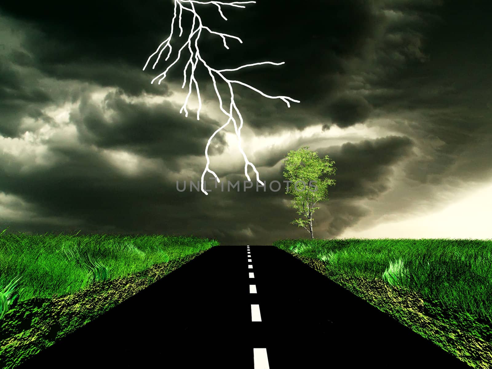 storm on the road by njaj