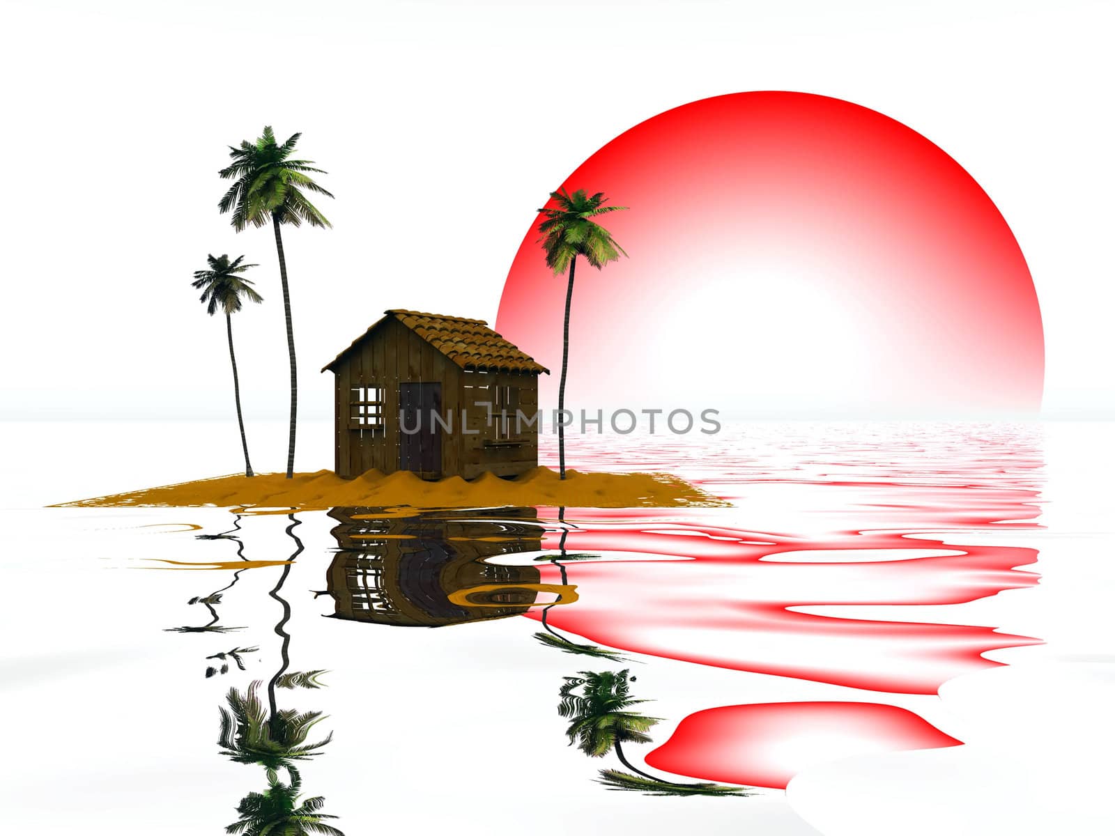 hut and island in the sun by njaj