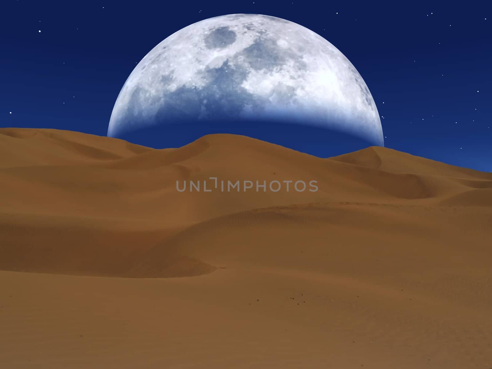 sand dune and moon