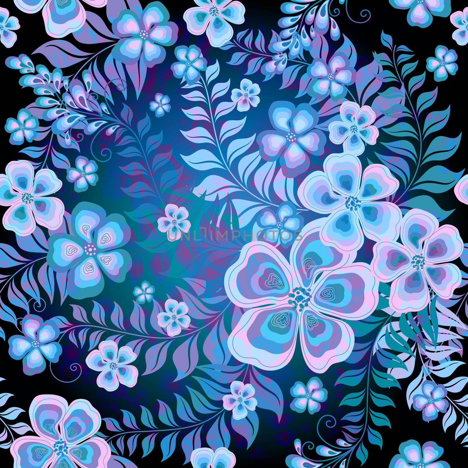 Dark seamless floral pattern by OlgaDrozd