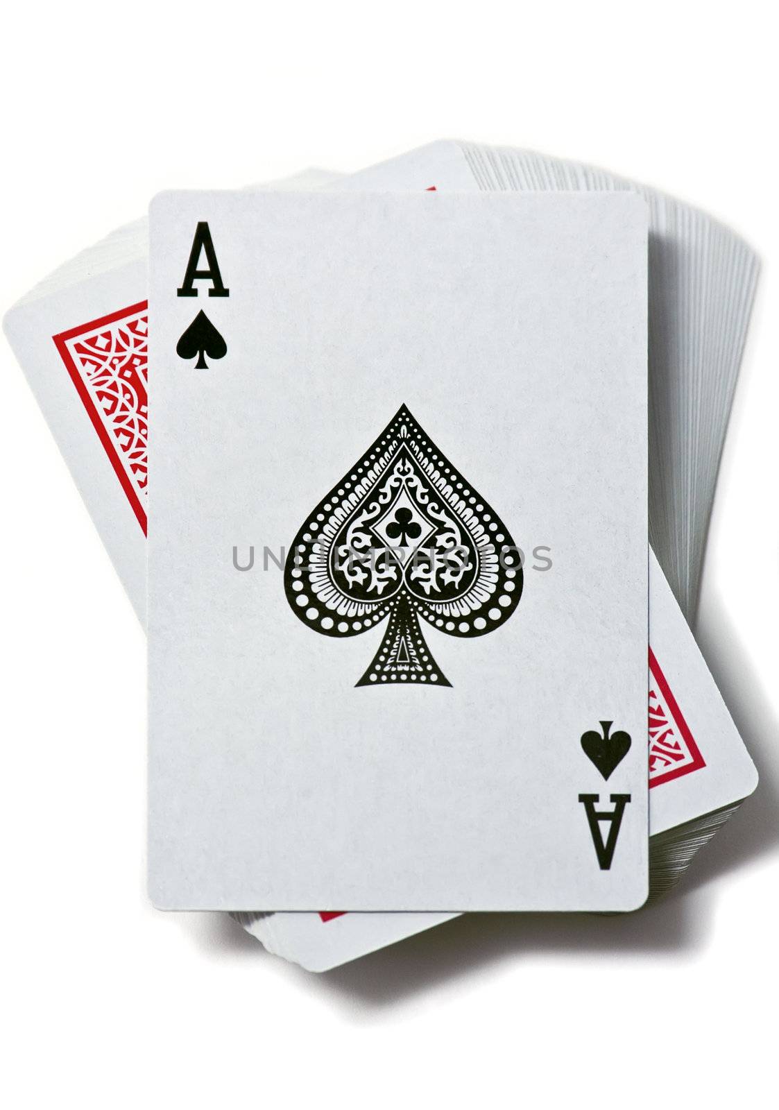 ace of spades is on a deck of cards
