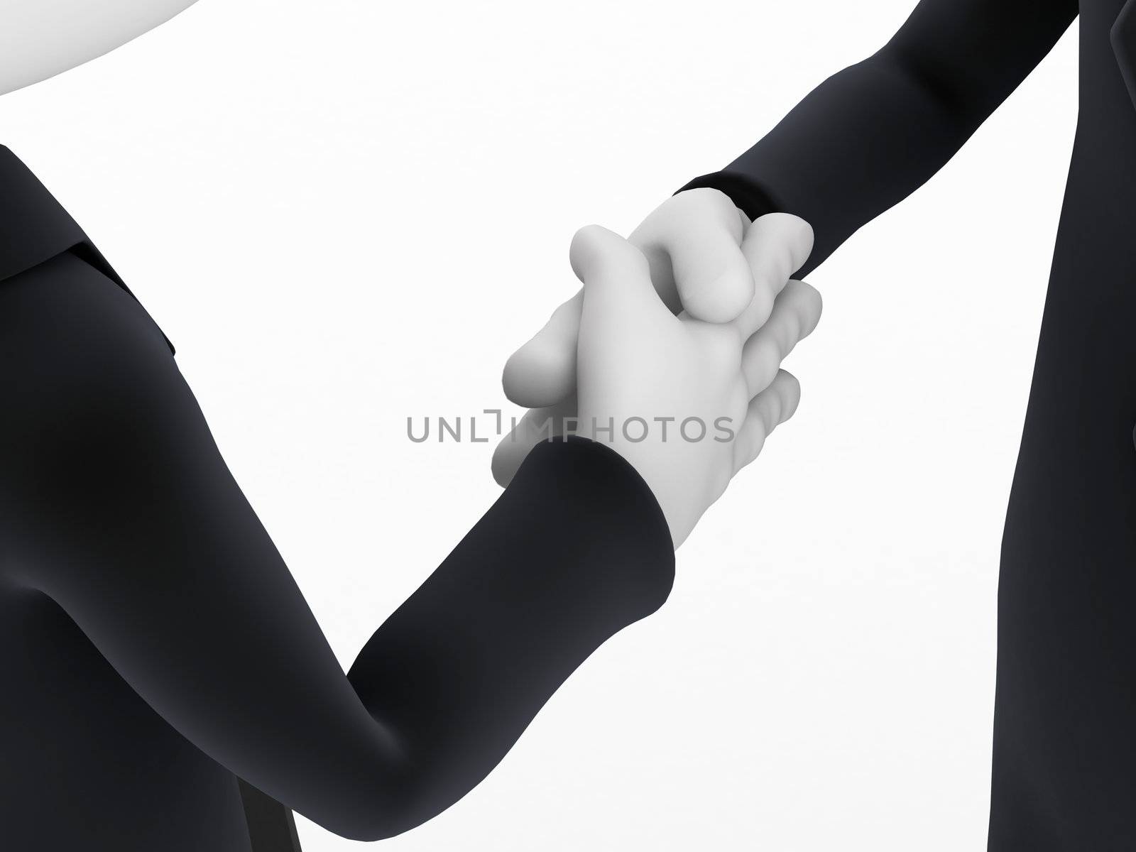 3d Close-up two businessmen shaking hands