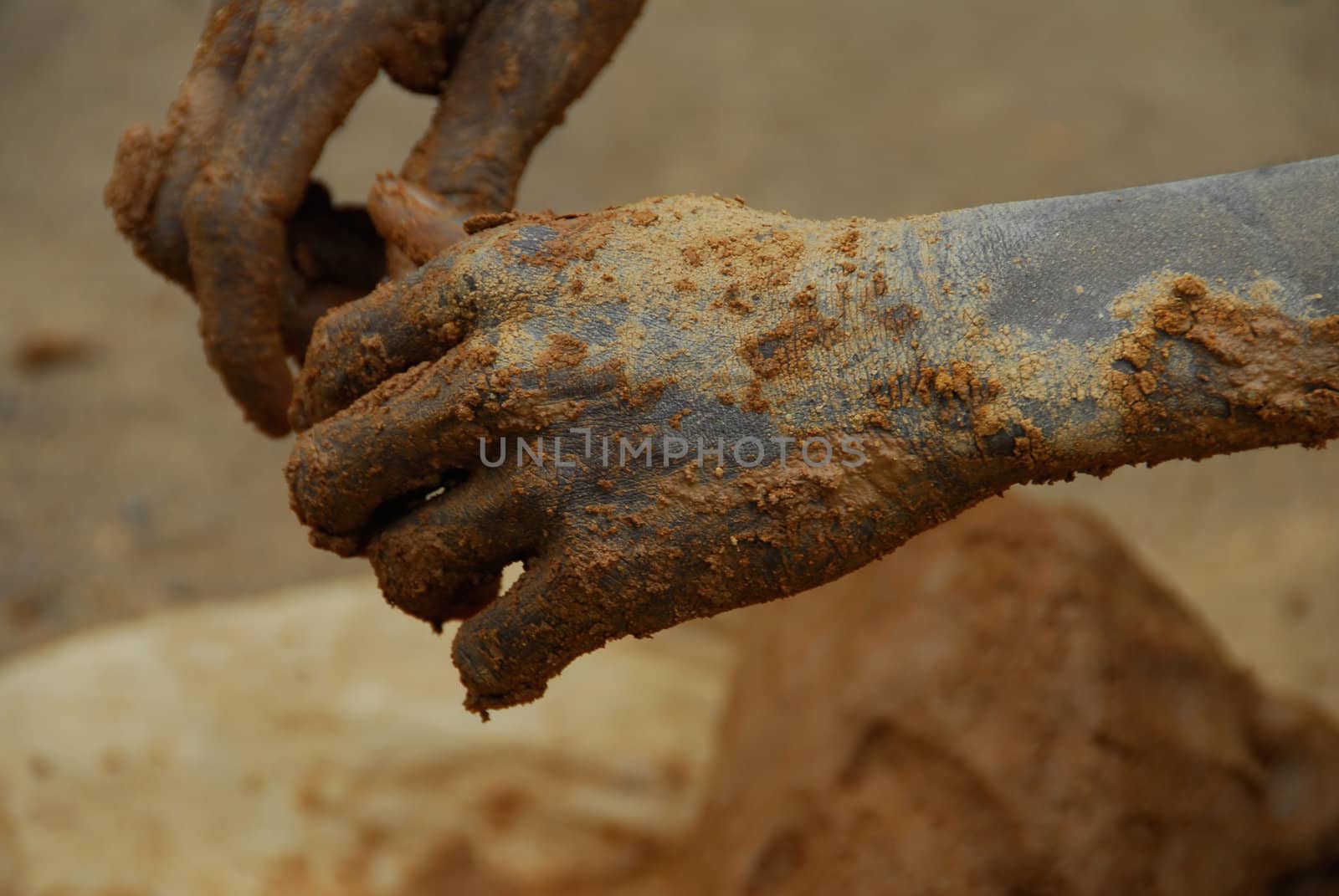 dirty hands of a miner