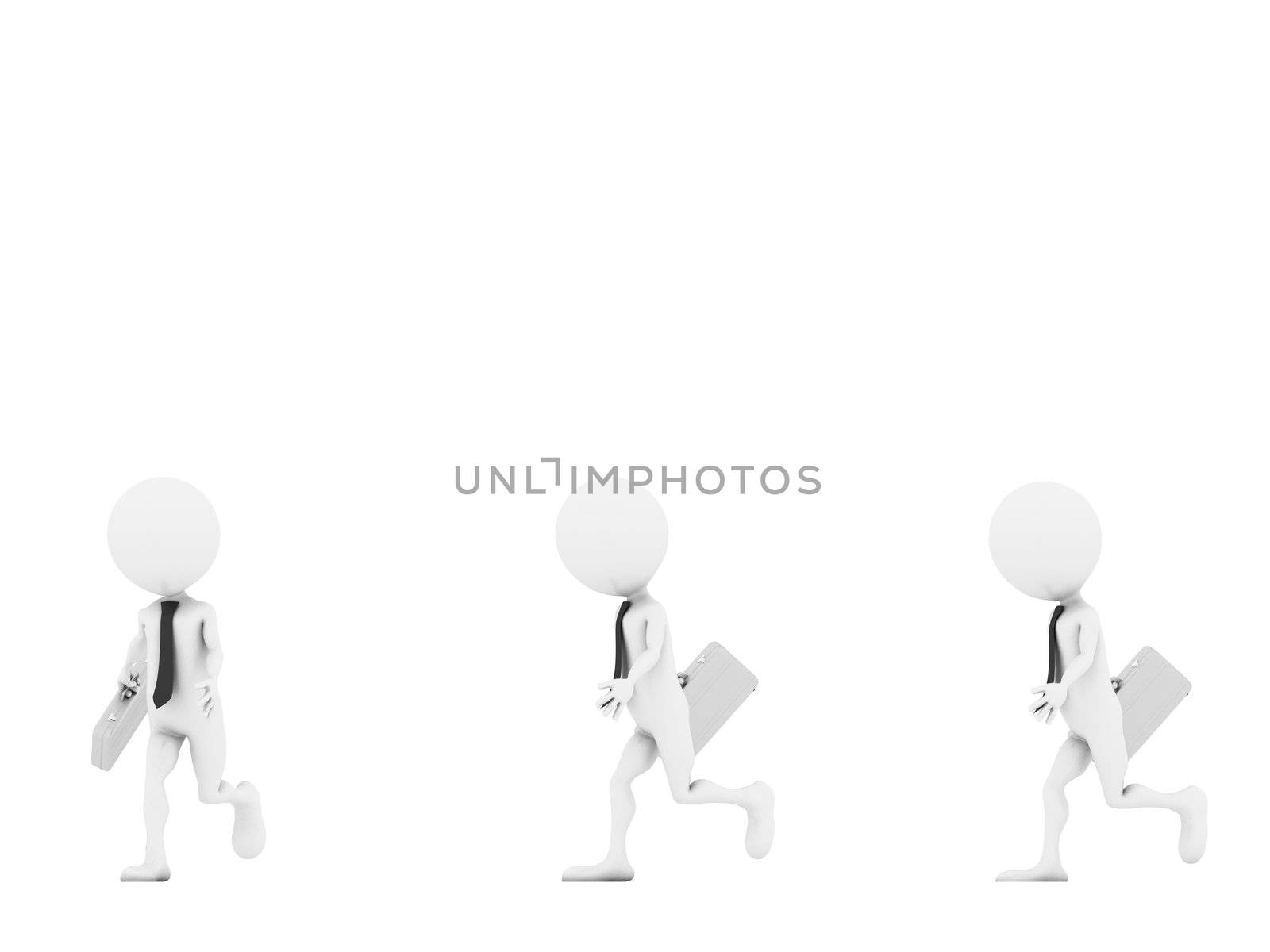 3d people - human character, person with briefcase. Businessman. 3d render