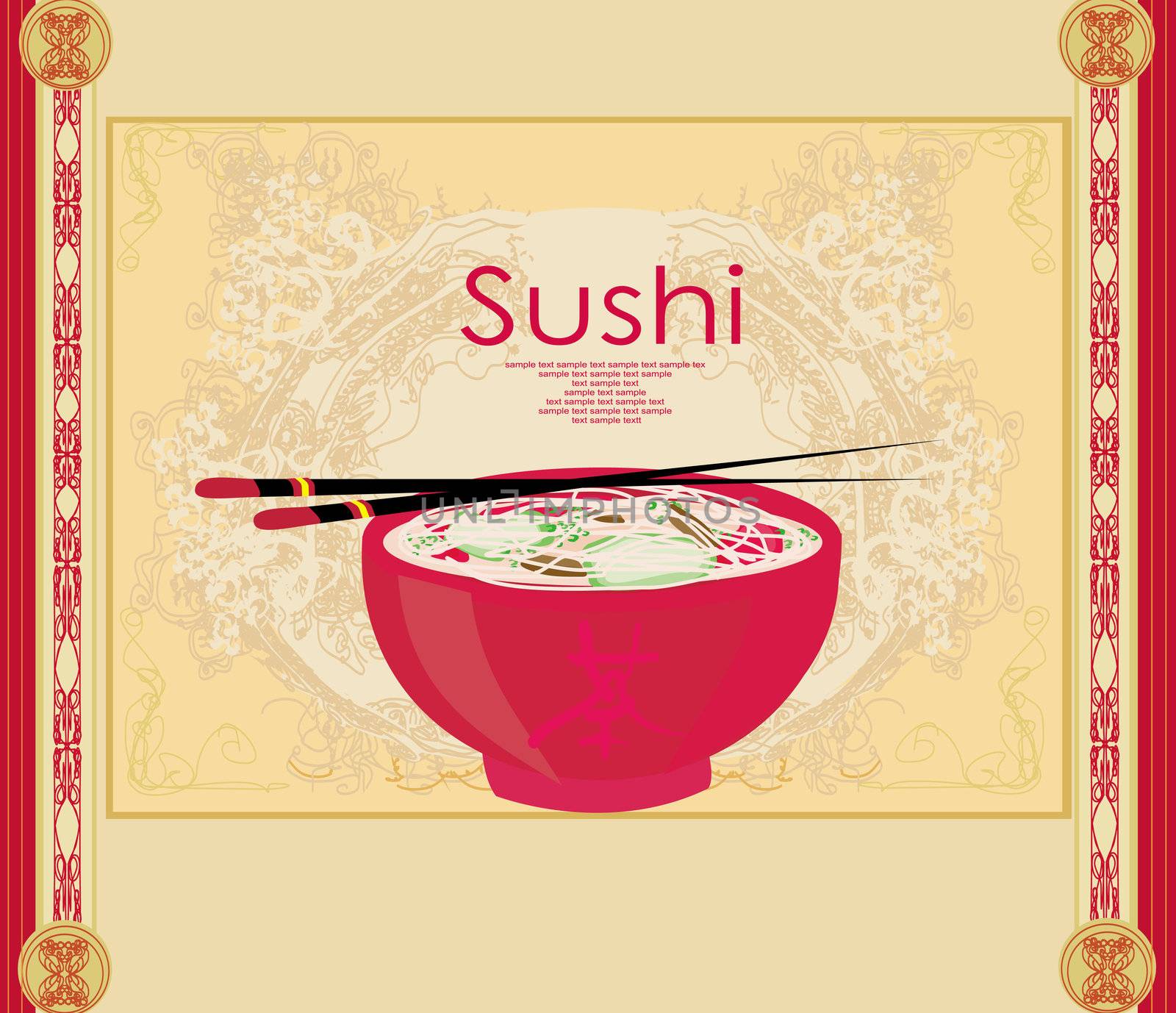 template of traditional Japanese food menu