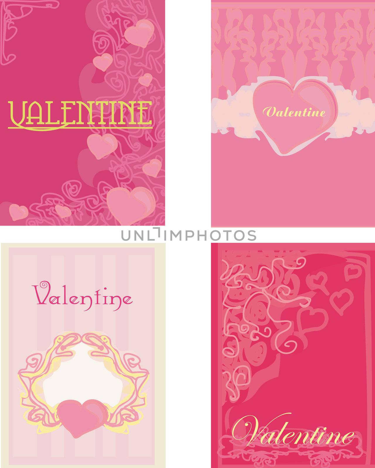 Valentine's day. Vector cards set