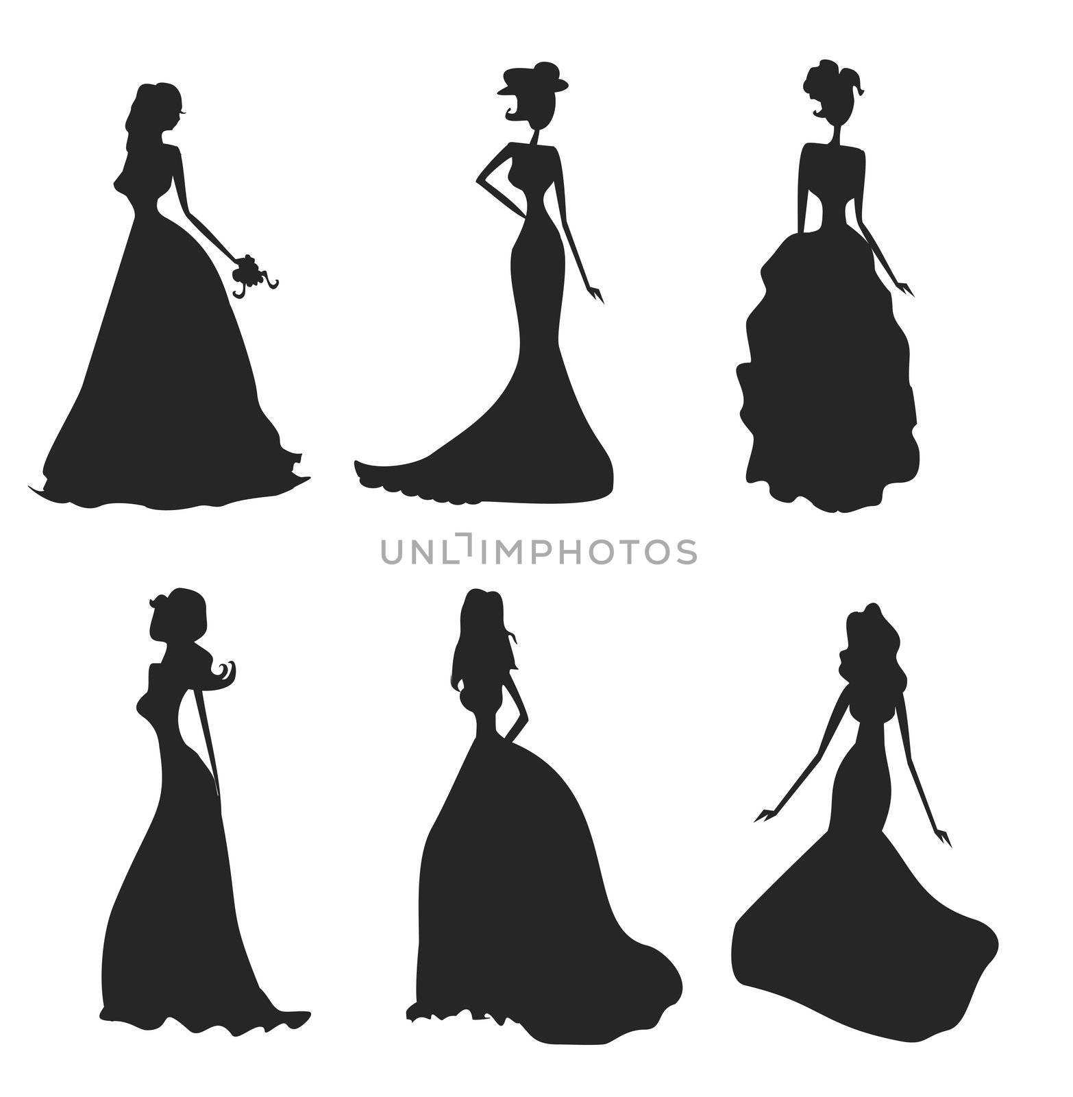 Bride silhouettes set