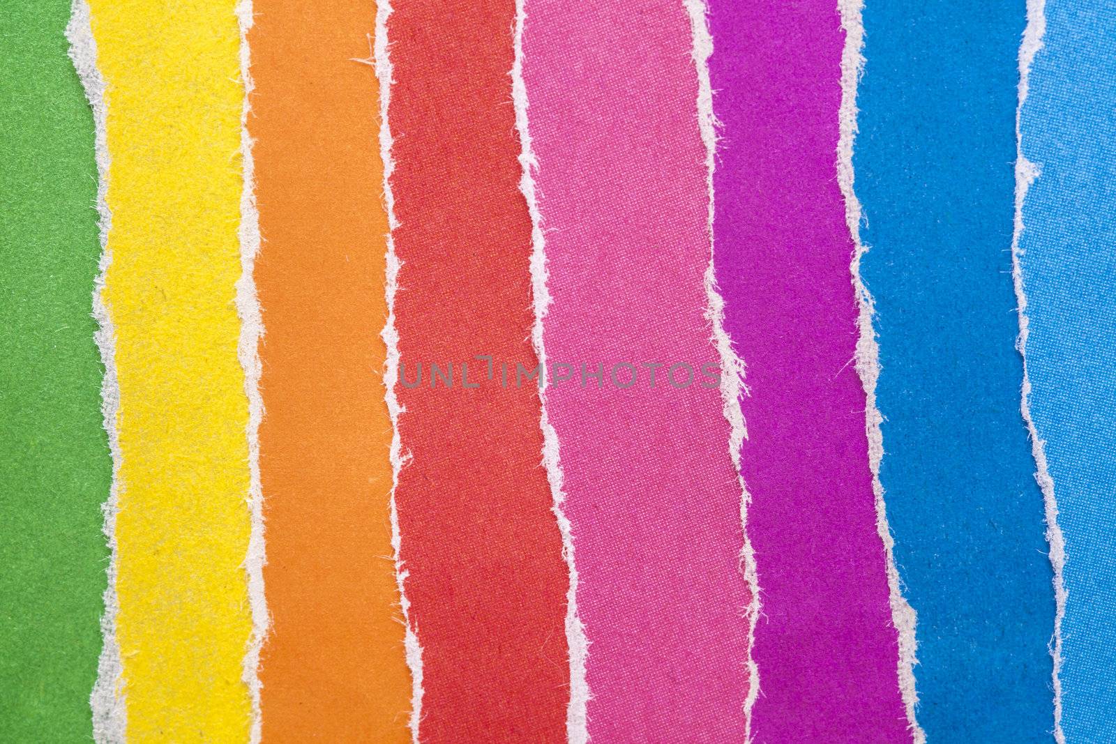 a group of colored paper