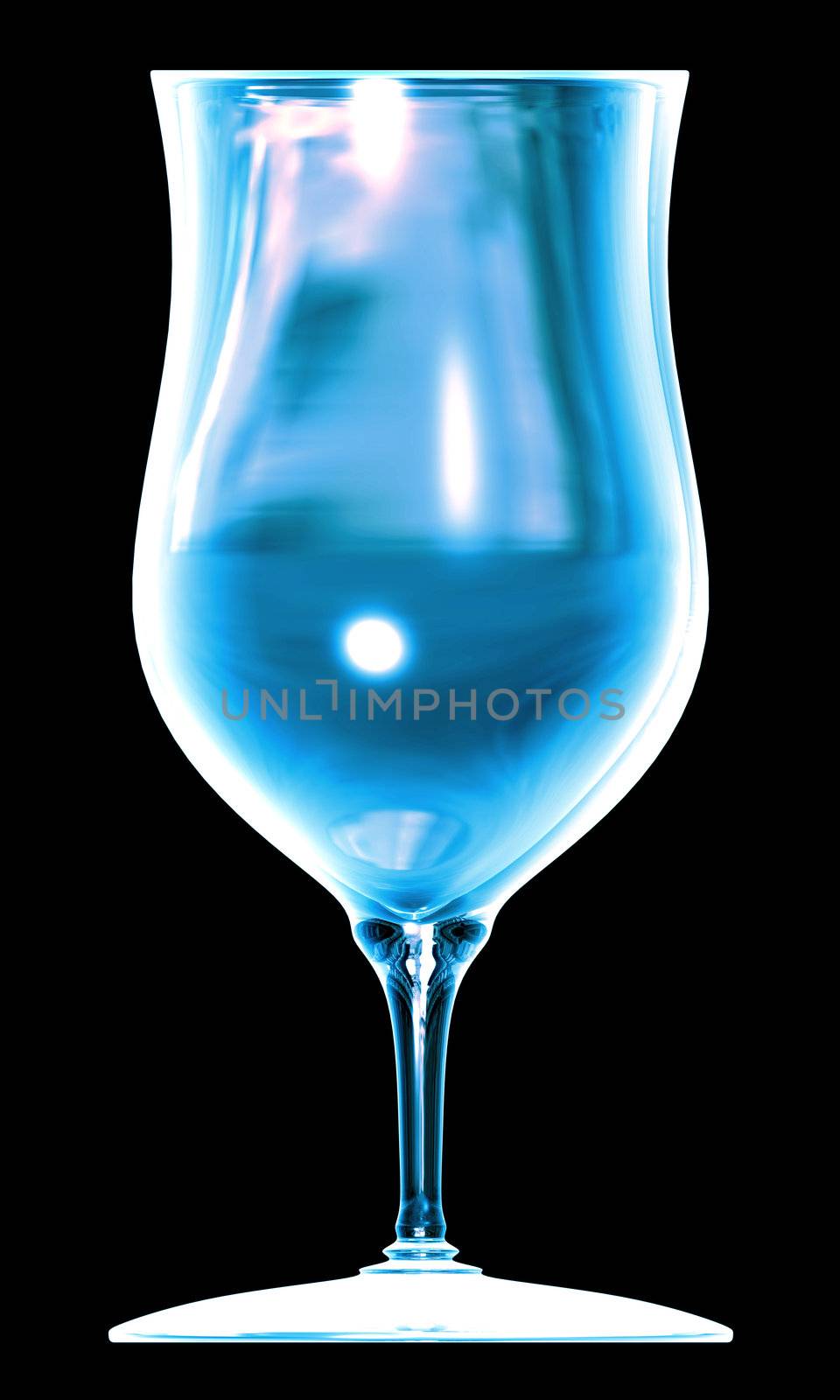 blue glass on the black background - 3d made