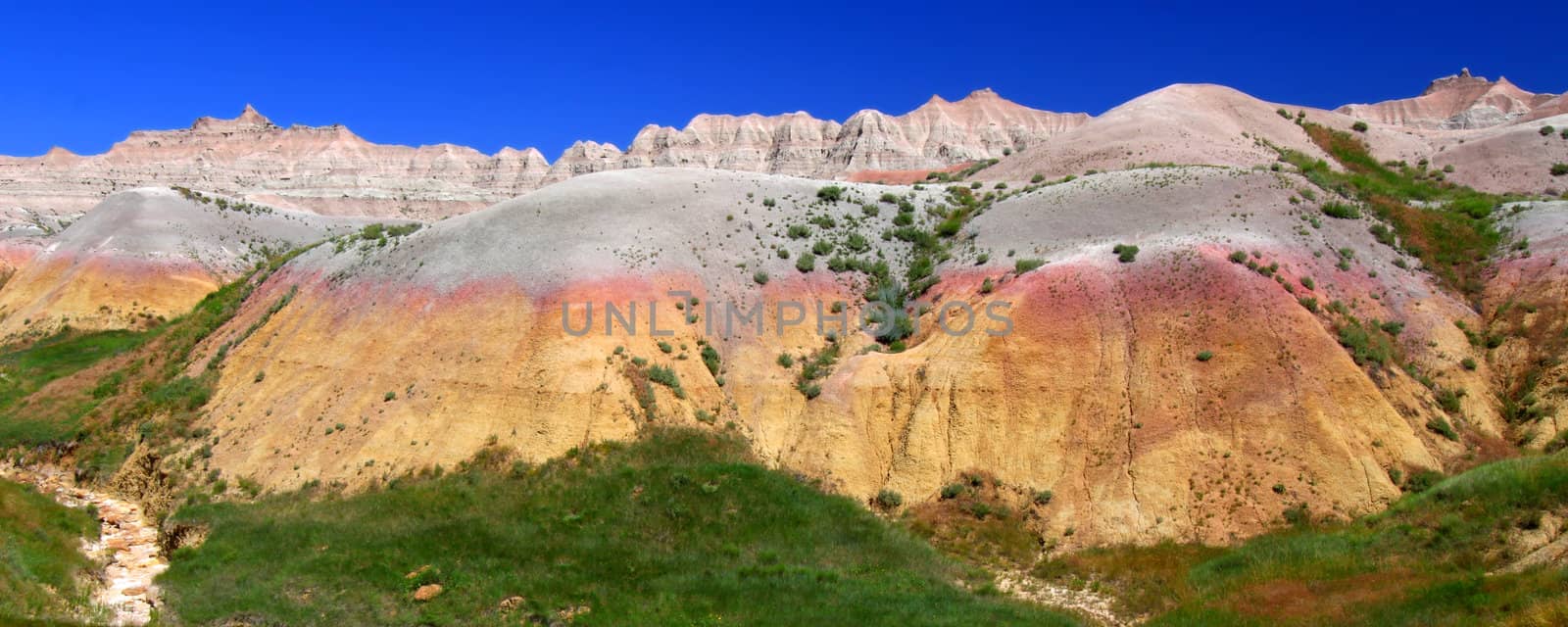 Beautiful mountains in the Badlands National Park in South Dakota.