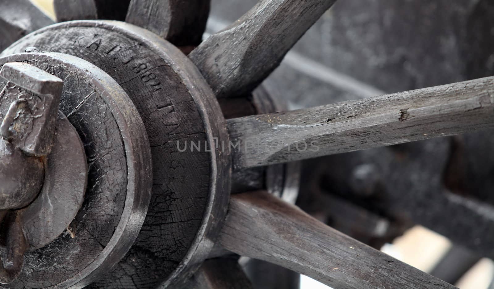 fragment of a wheel wooden ancient chariots