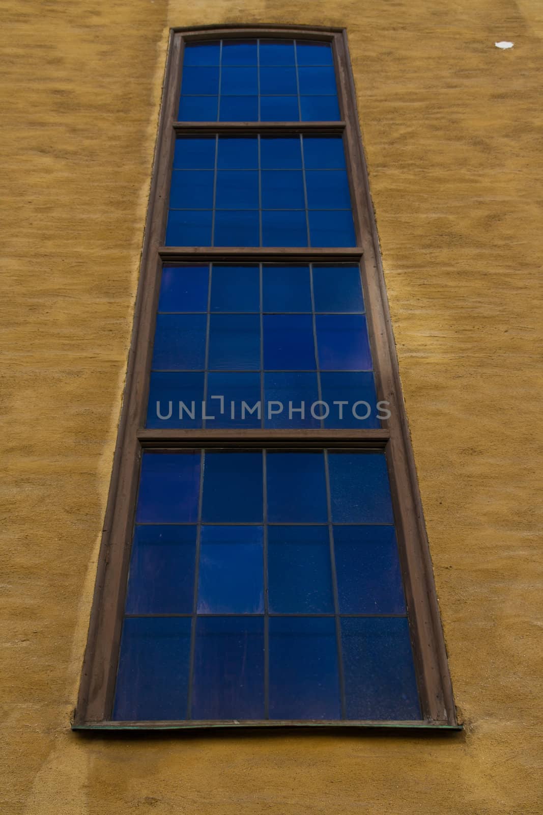 row of windows on a wall