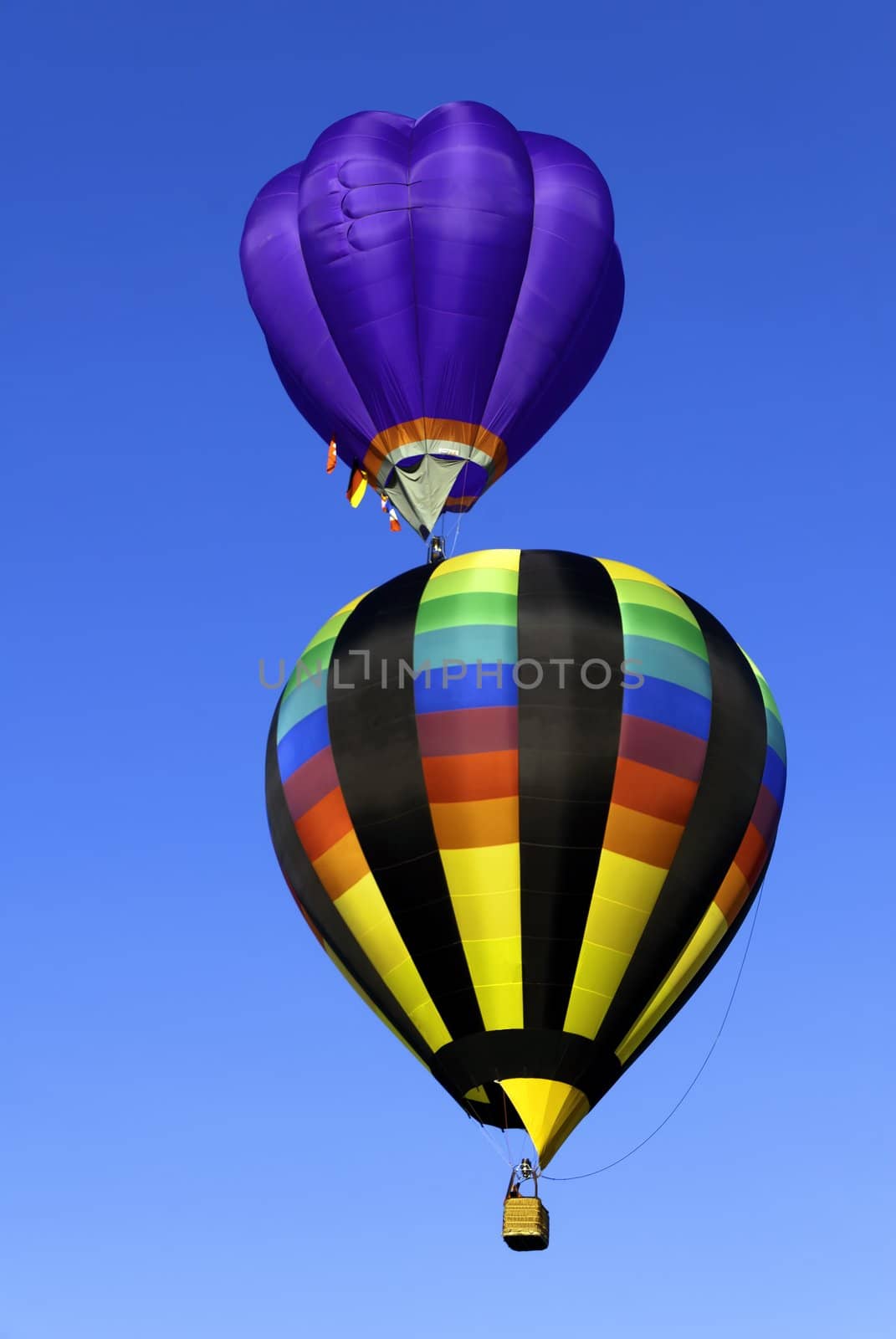 two hot air balloons