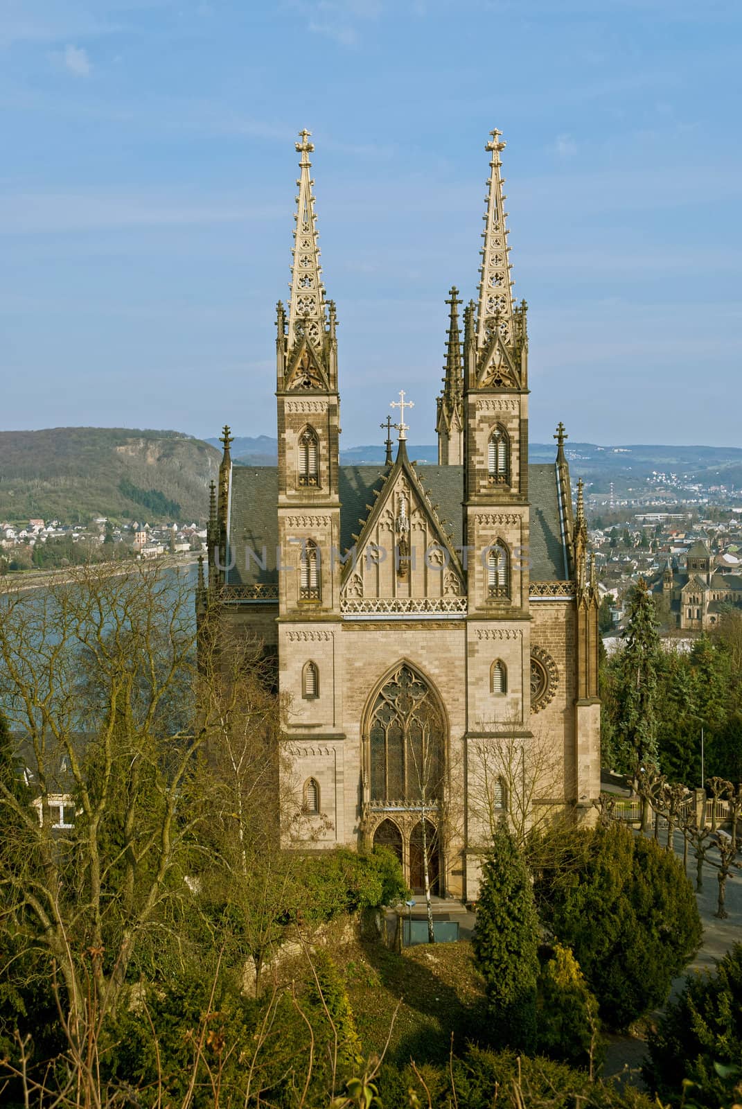 Apollinaris church, on the site of a Roman temple on the Apollinarisberg, a hill above the German town of Remagen