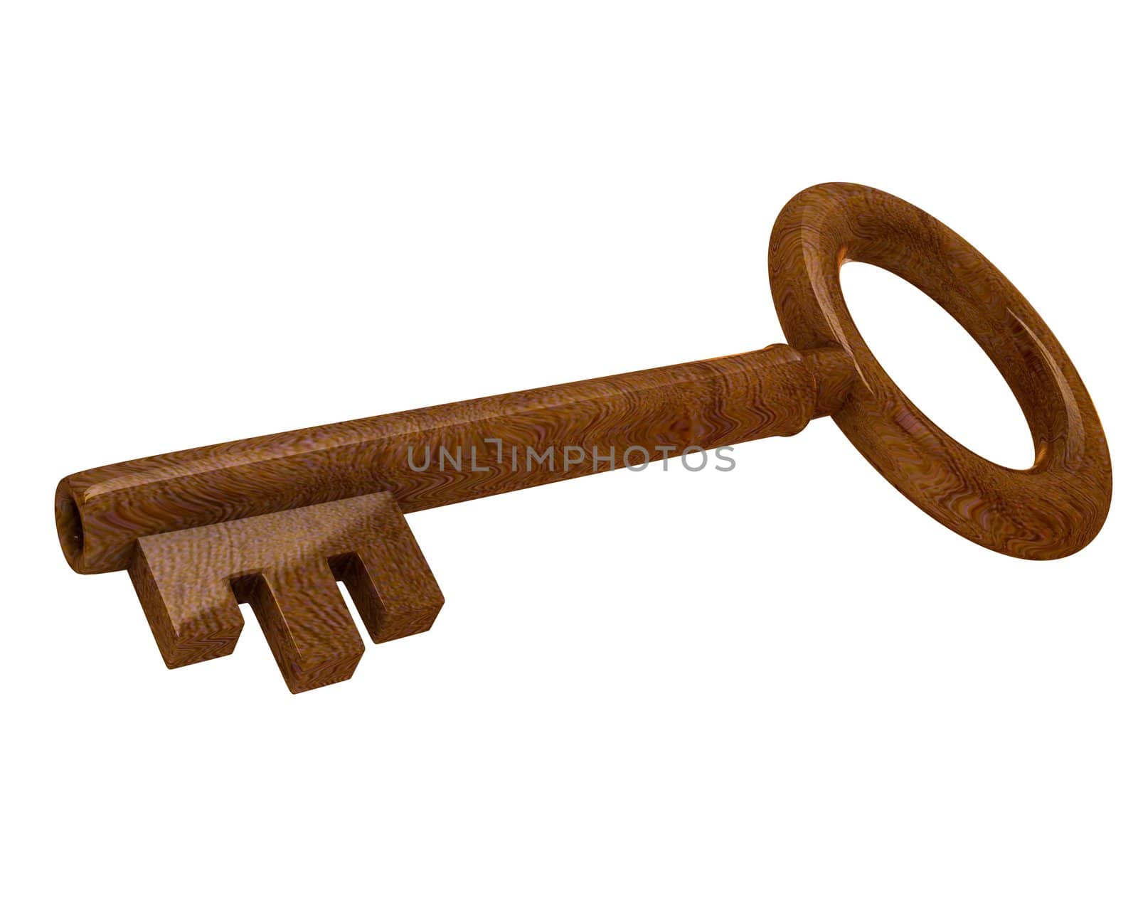 key in wood (3d) 